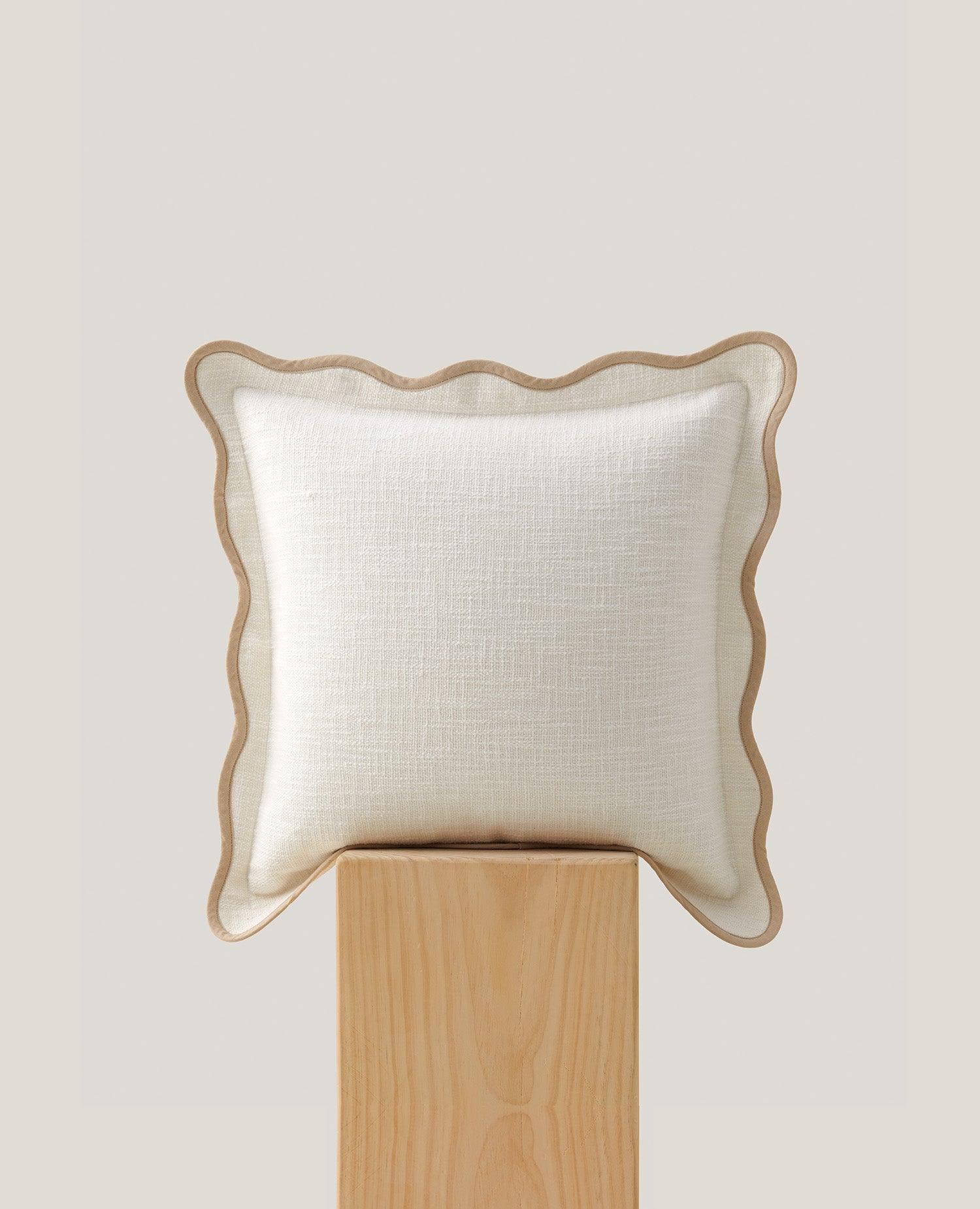 Cotton Scalloped Throw Pillow Cover - Double Stitch By Bedsure
