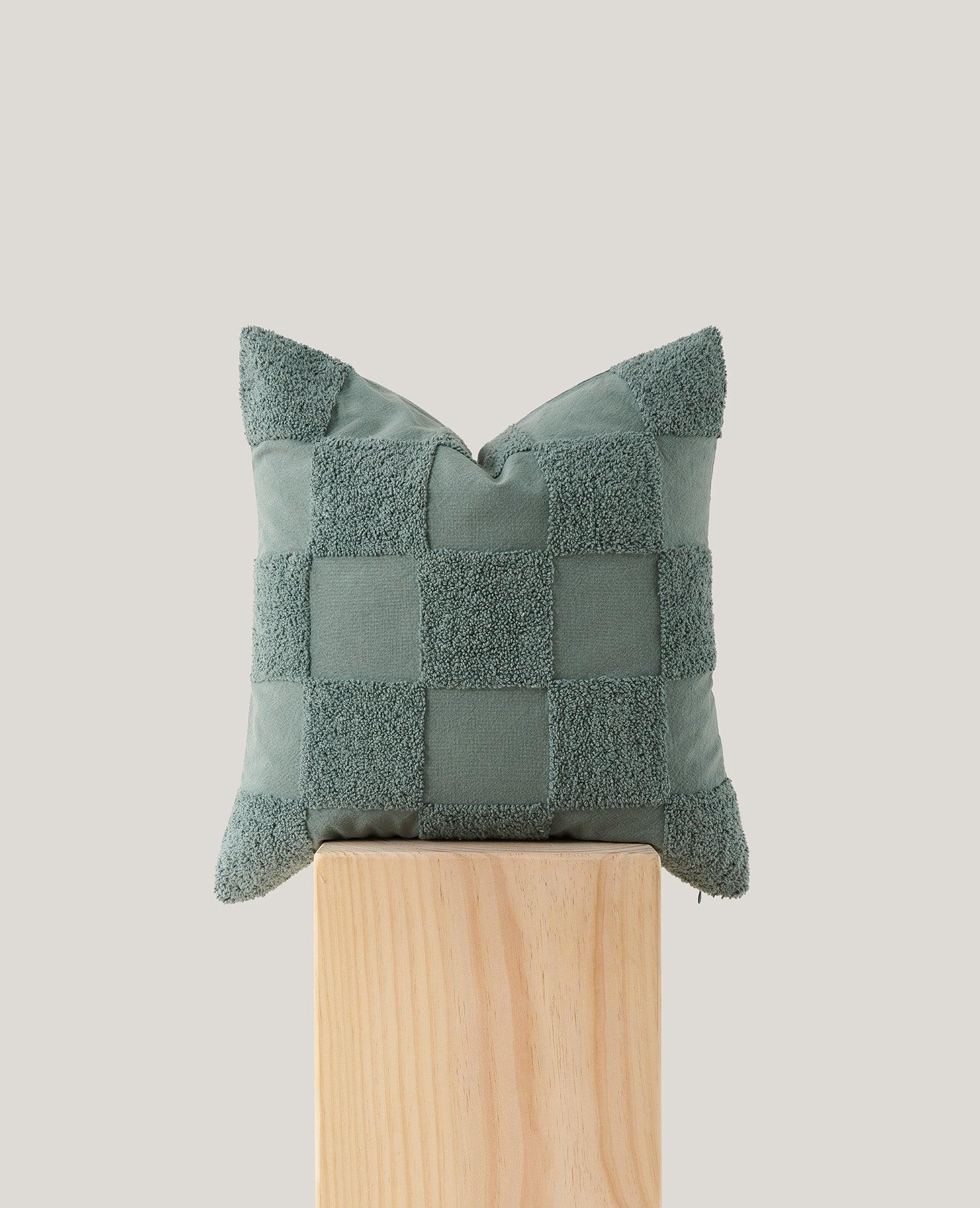 Tufted Checkered Cotton Throw Pillow Cover - Double Stitch By Bedsure