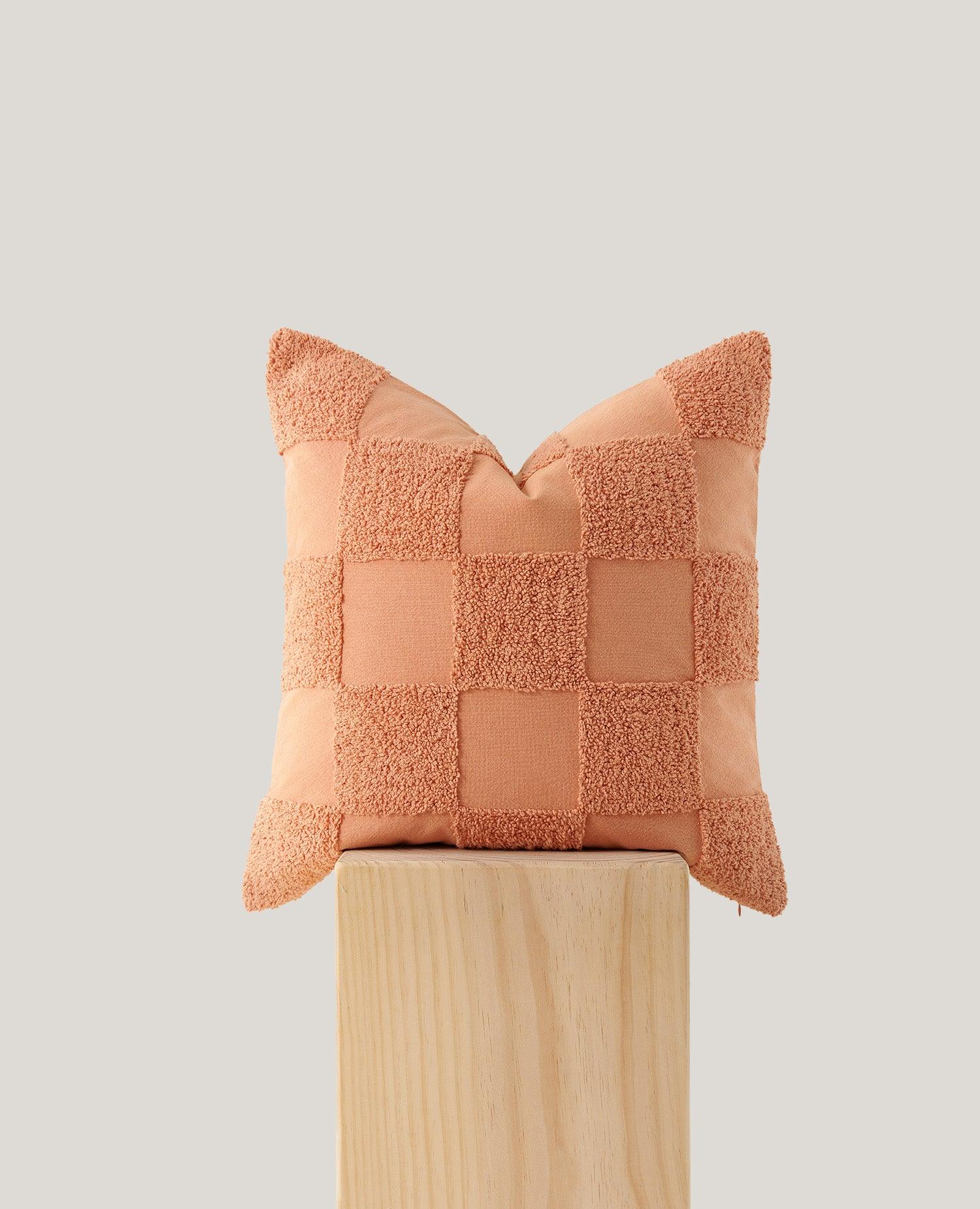 Tufted Checkered Cotton Throw Pillow Cover - Double Stitch By Bedsure