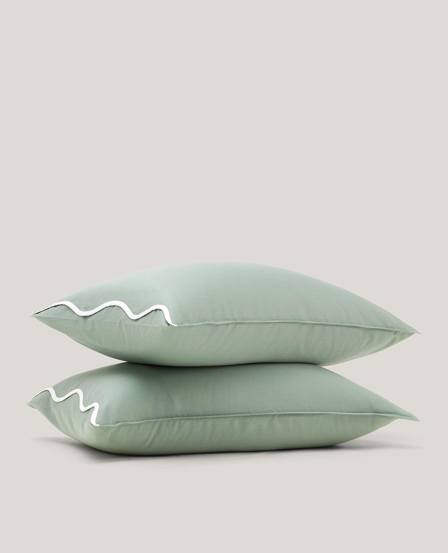 Cotton TENCEL™ Scalloped Pillowcases - Double Stitch By Bedsure