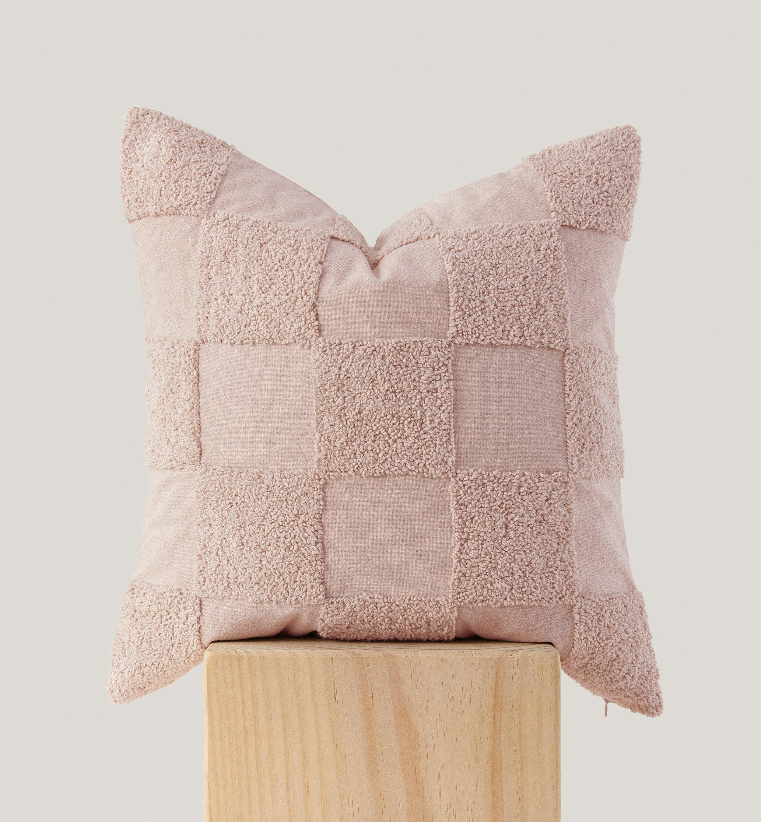 Tufted Checkered Cotton Throw Pillow Cover - Double Stitch By Bedsure