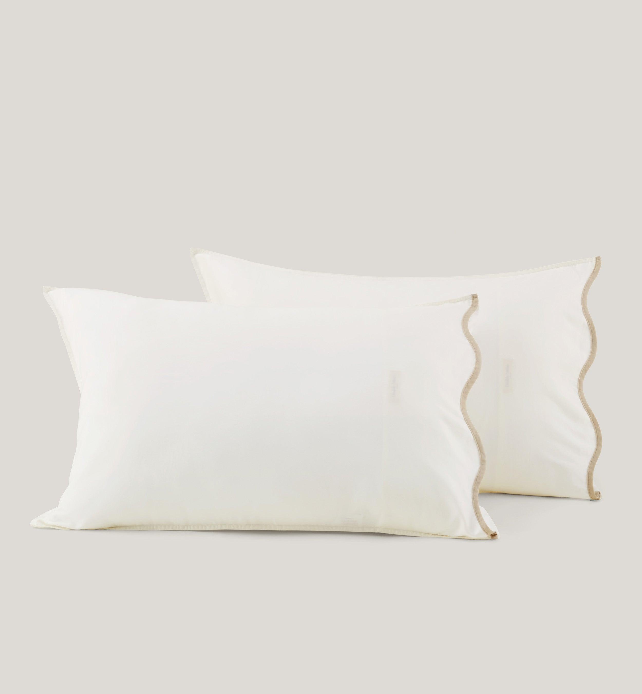 Cotton TENCEL™ Scalloped Pillowcases - Double Stitch By Bedsure