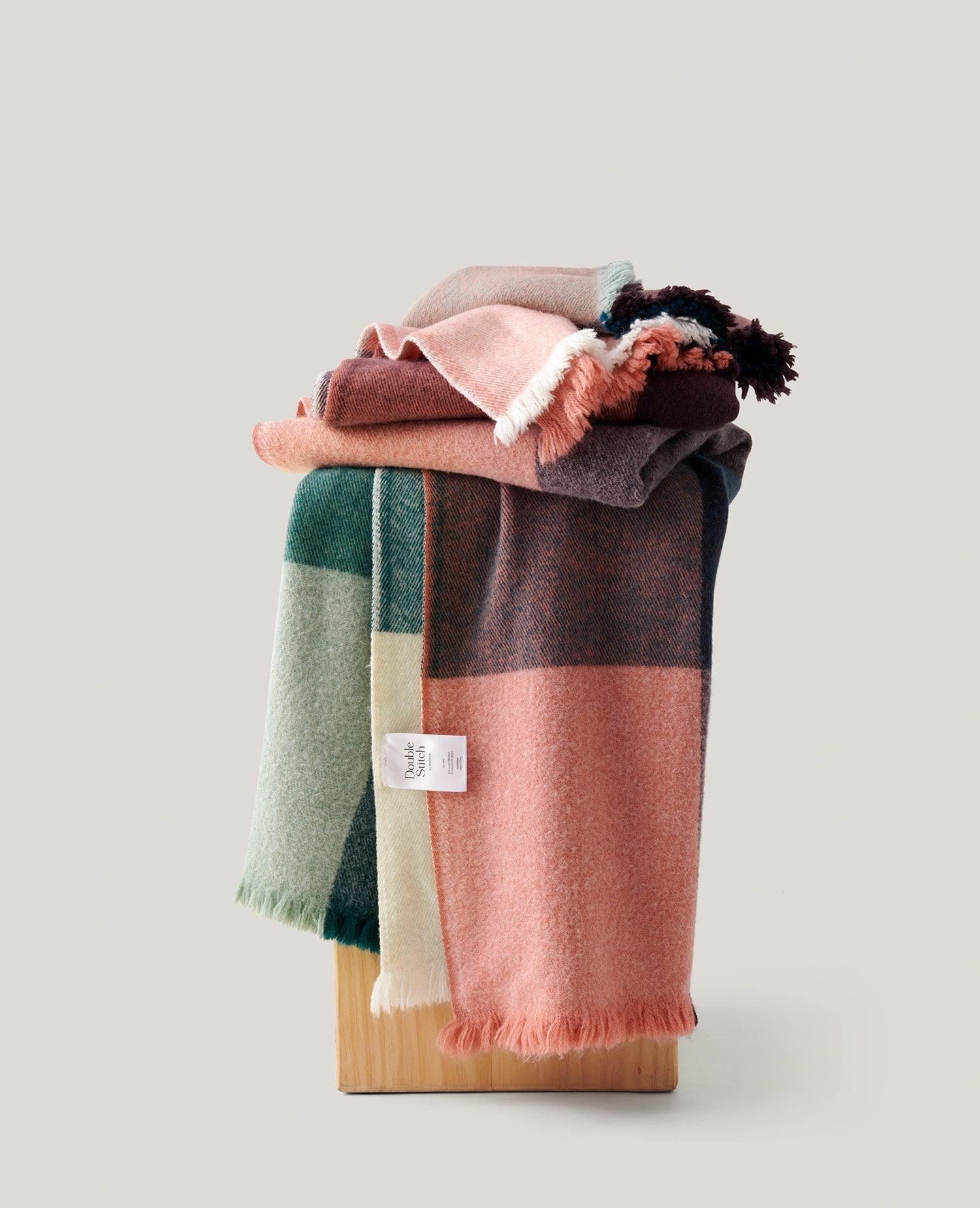 Alpaca-Wool Plaid Throw Blanket - Double Stitch By Bedsure
