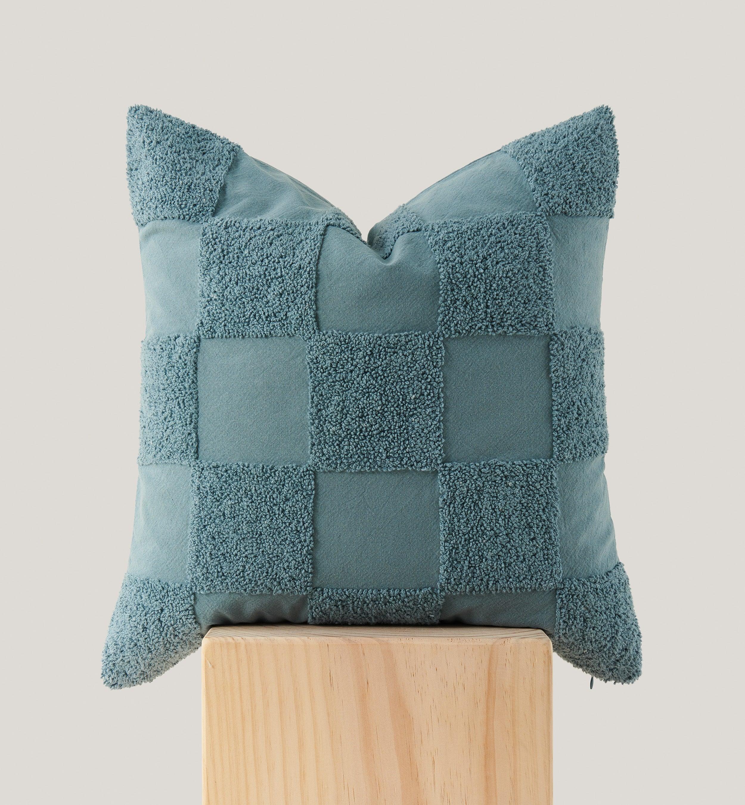 Tufted Checkered Cotton Throw Pillow Cover - Double Stitch By Bedsure