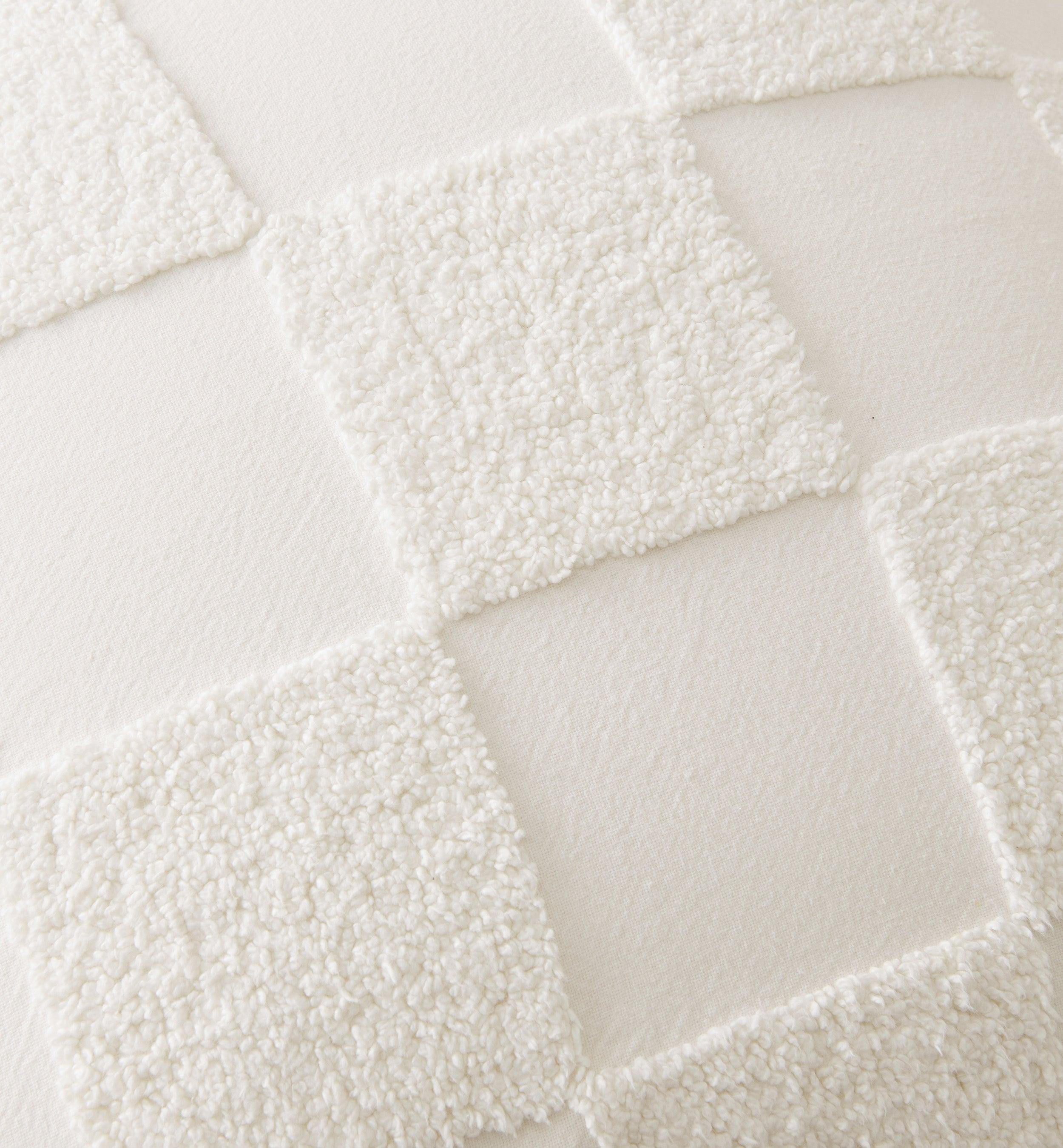 Tufted Checkered Cotton Throw Pillow Cover - Double Stitch By Bedsure
