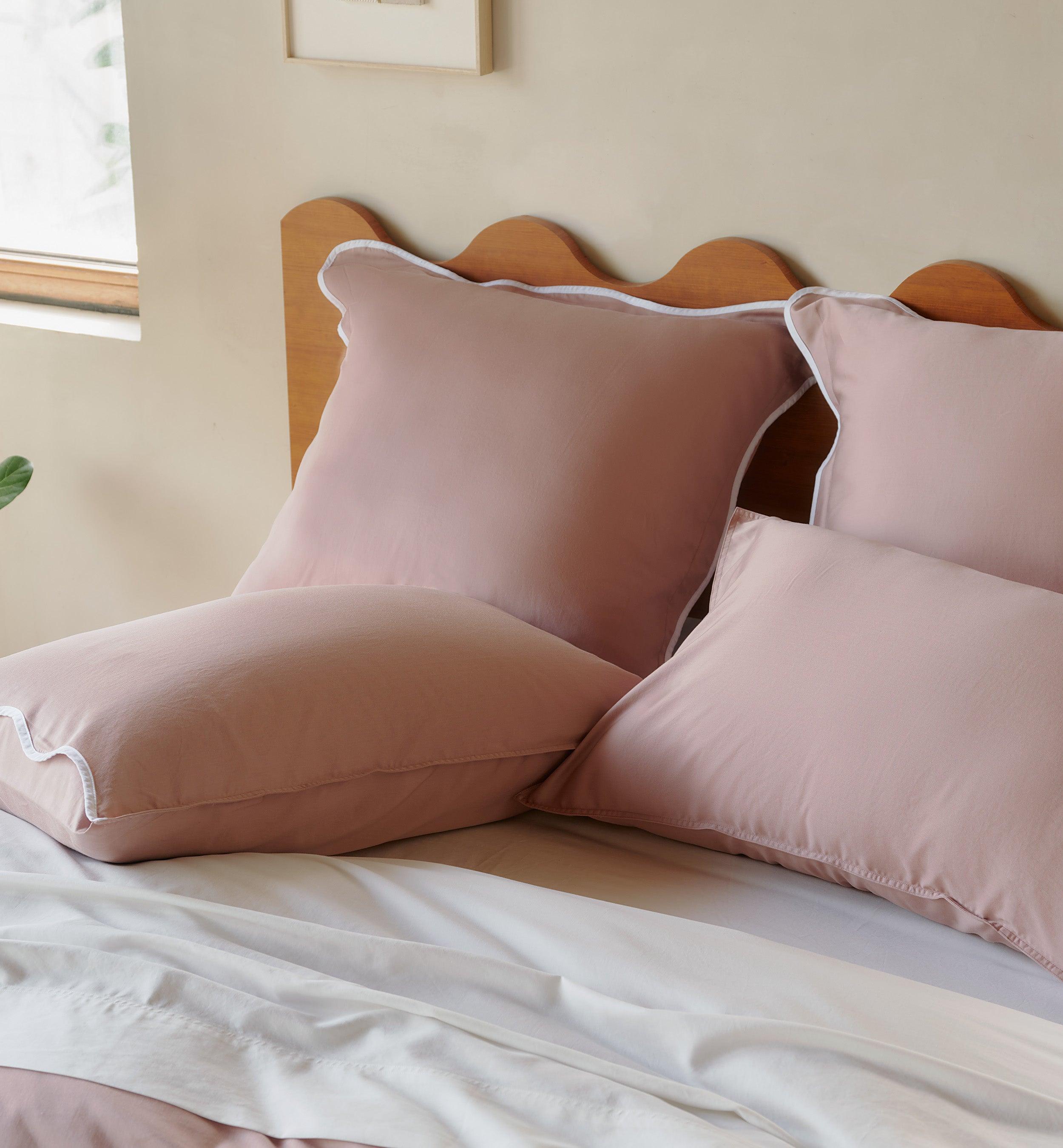 Perfect Blend 6535 Cotton TENCEL™ Scalloped Euro Shams - Double Stitch By Bedsure