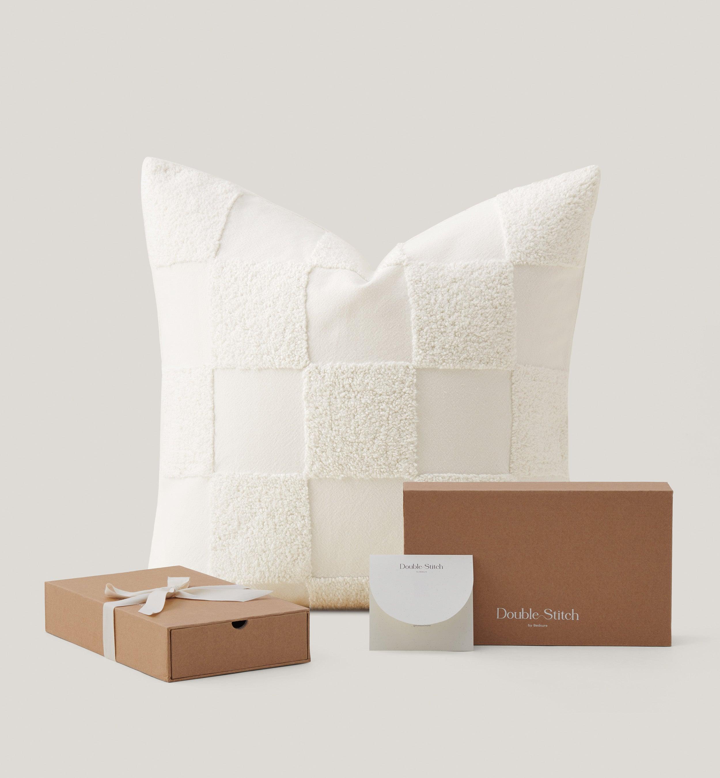 Tufted Checkered Cotton Throw Pillow Cover - Double Stitch By Bedsure