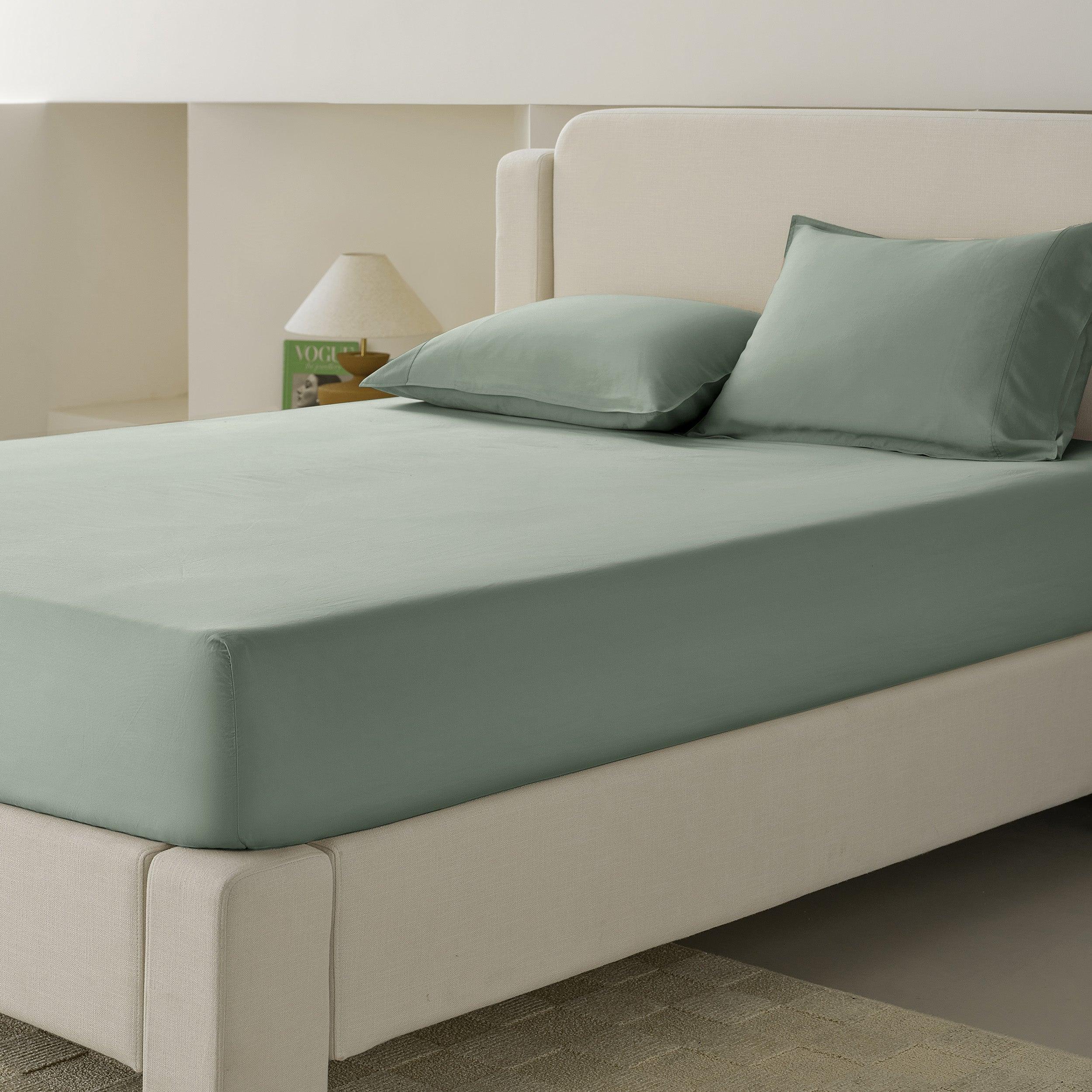 Cotton TENCEL™ Sateen Fitted Sheet - Double Stitch By Bedsure