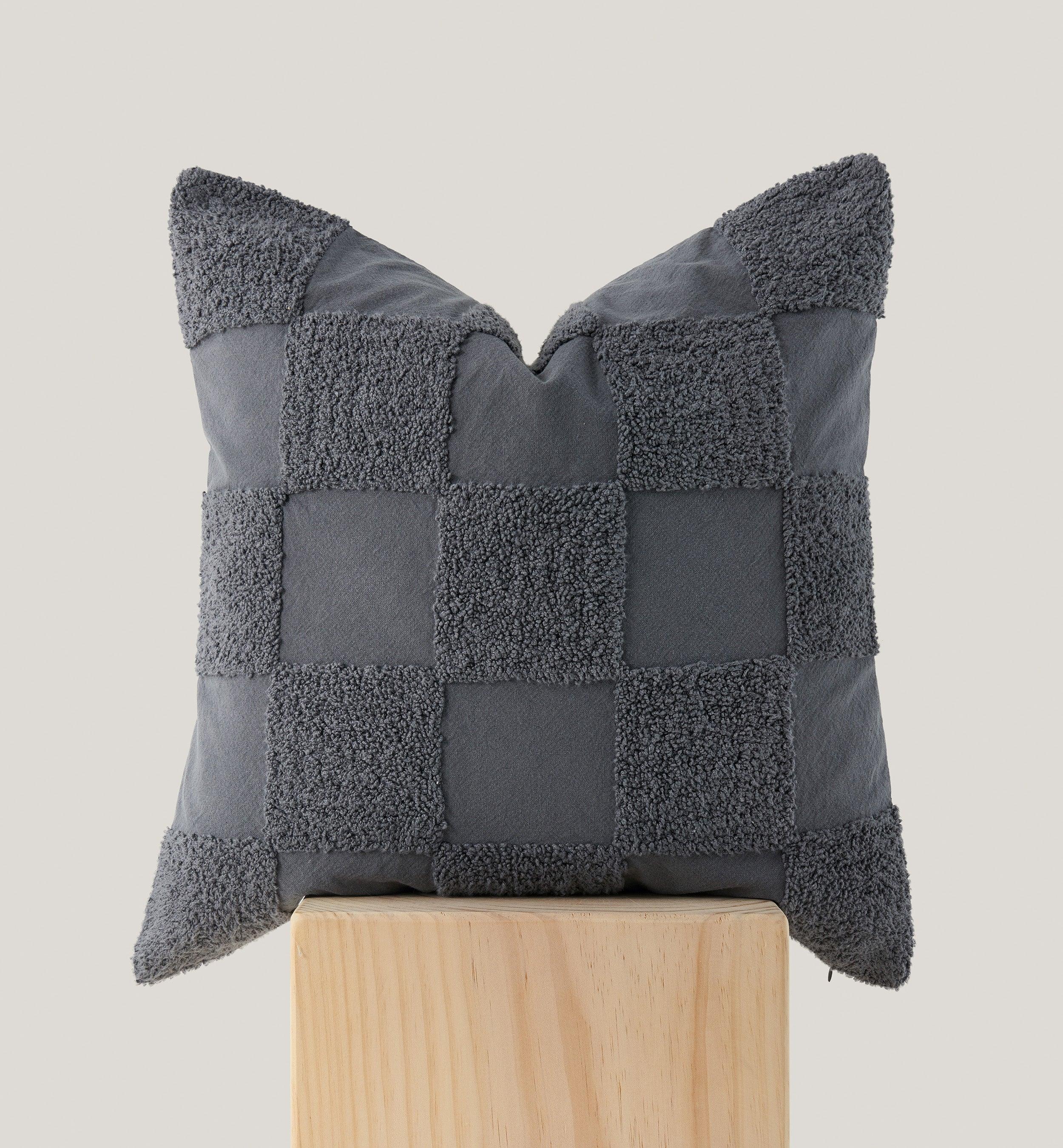 Tufted Checkered Cotton Throw Pillow Cover - Double Stitch By Bedsure