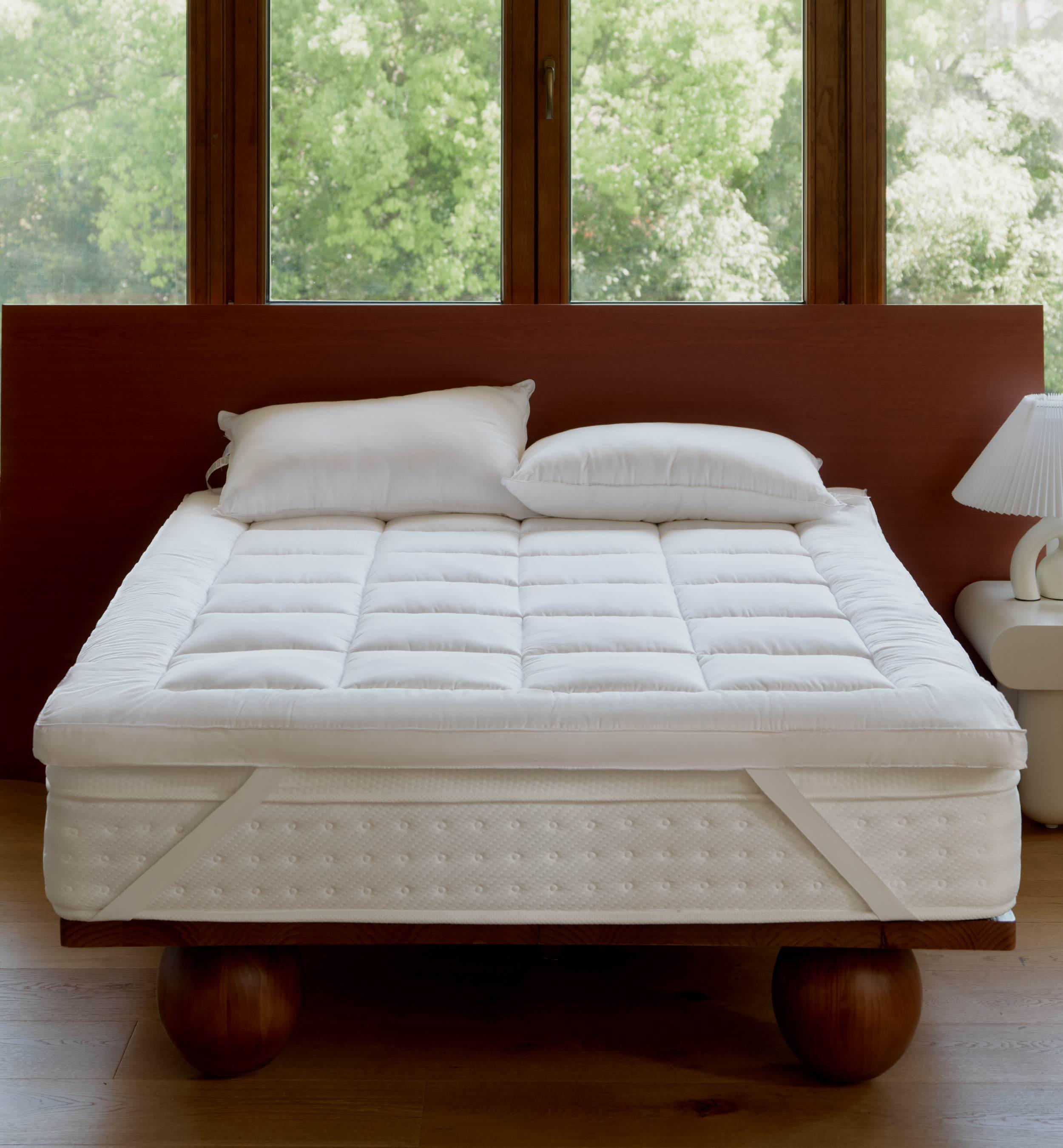 Cotton TENCEL™ Down Alternative Mattress Topper - Double Stitch By Bedsure