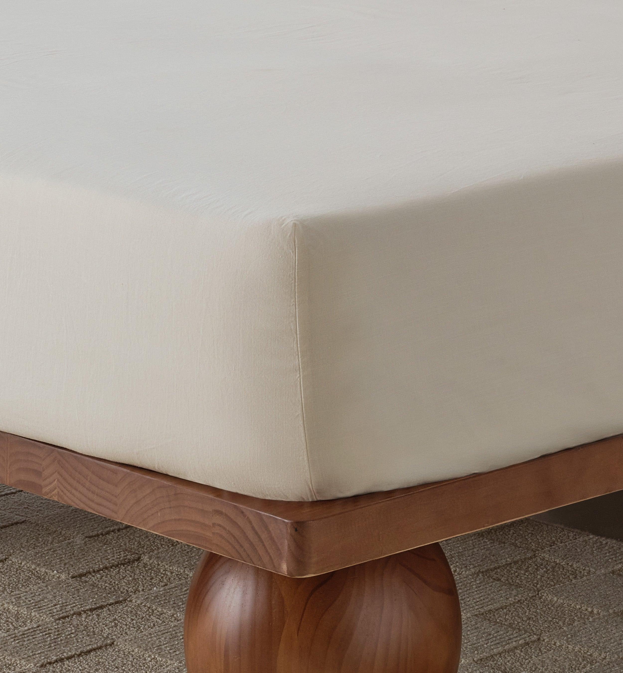 Linen TENCEL™ Lyocell Fitted Sheet - Double Stitch By Bedsure