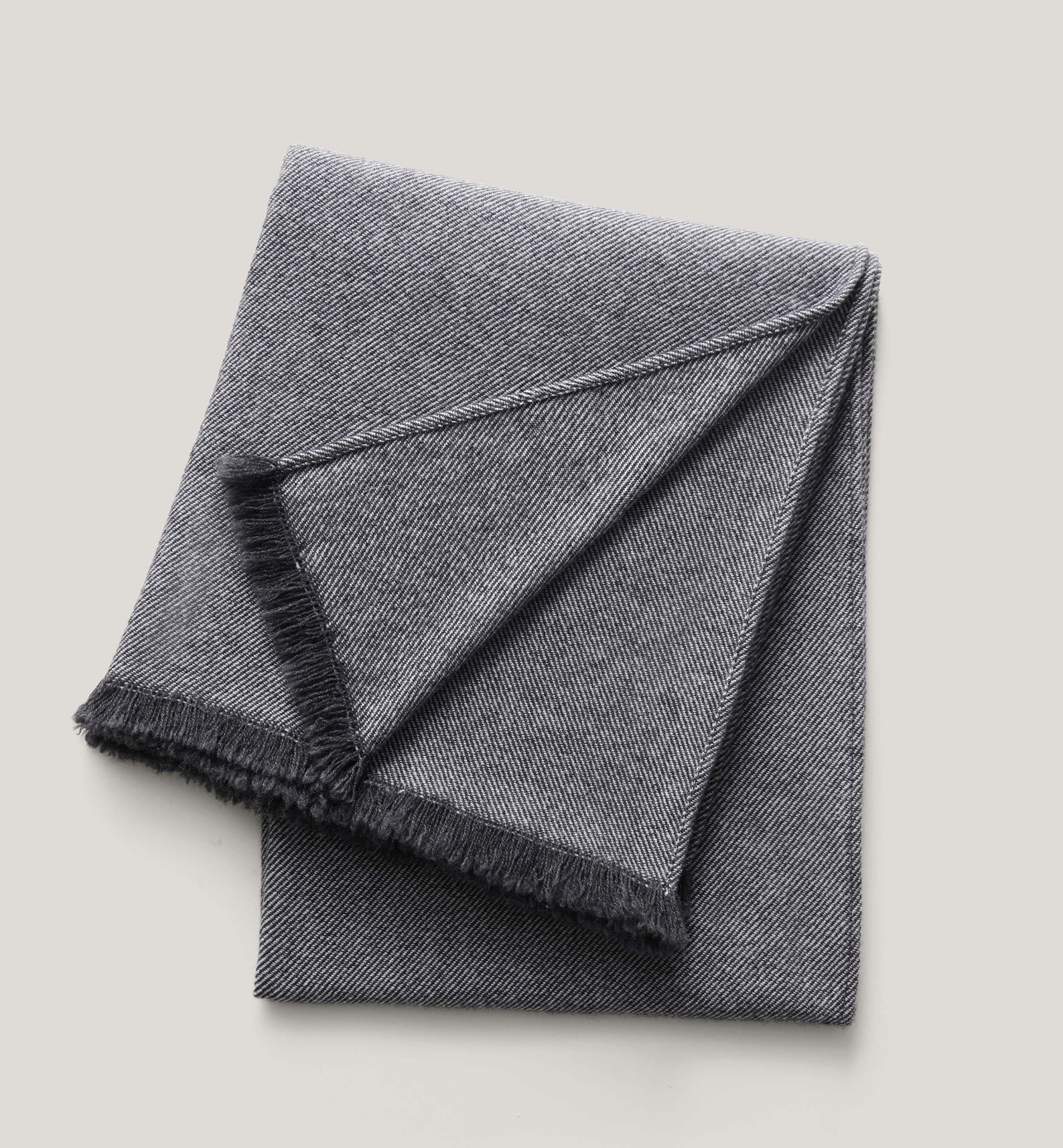 Mongolian Cashmere Wool Twill Throw Blanket - Double Stitch By Bedsure