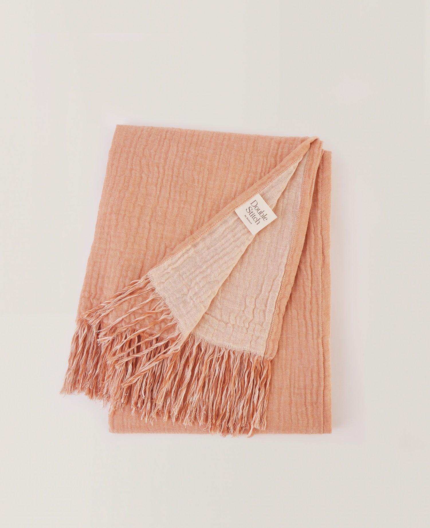 Cotton Linen Gauze Throw Blanket Double Stitch by Bedsure