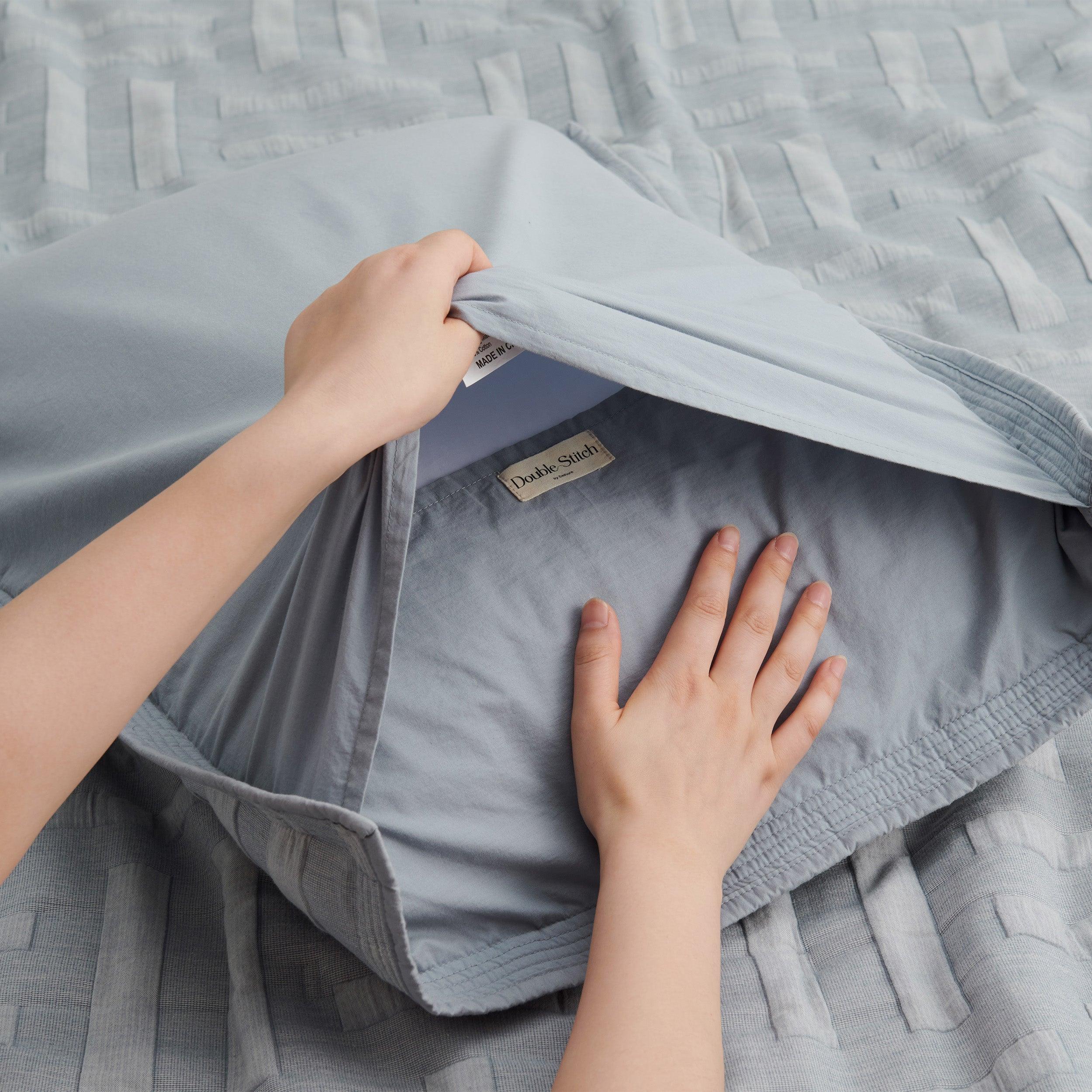 Cotton Jacquard Quilt Set - Double Stitch By Bedsure