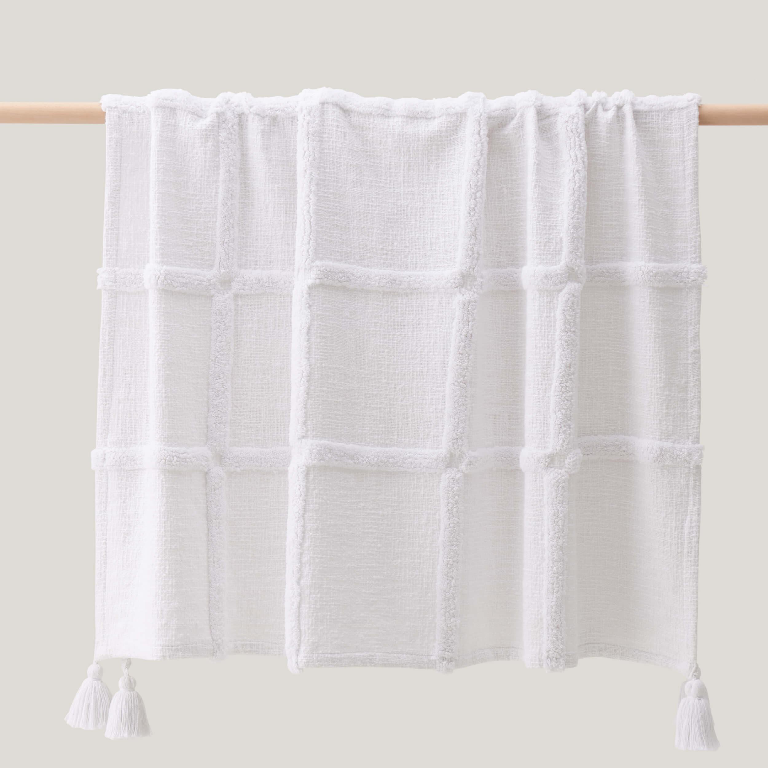 Tufted Boho Cotton Throw Blanket - Double Stitch By Bedsure
