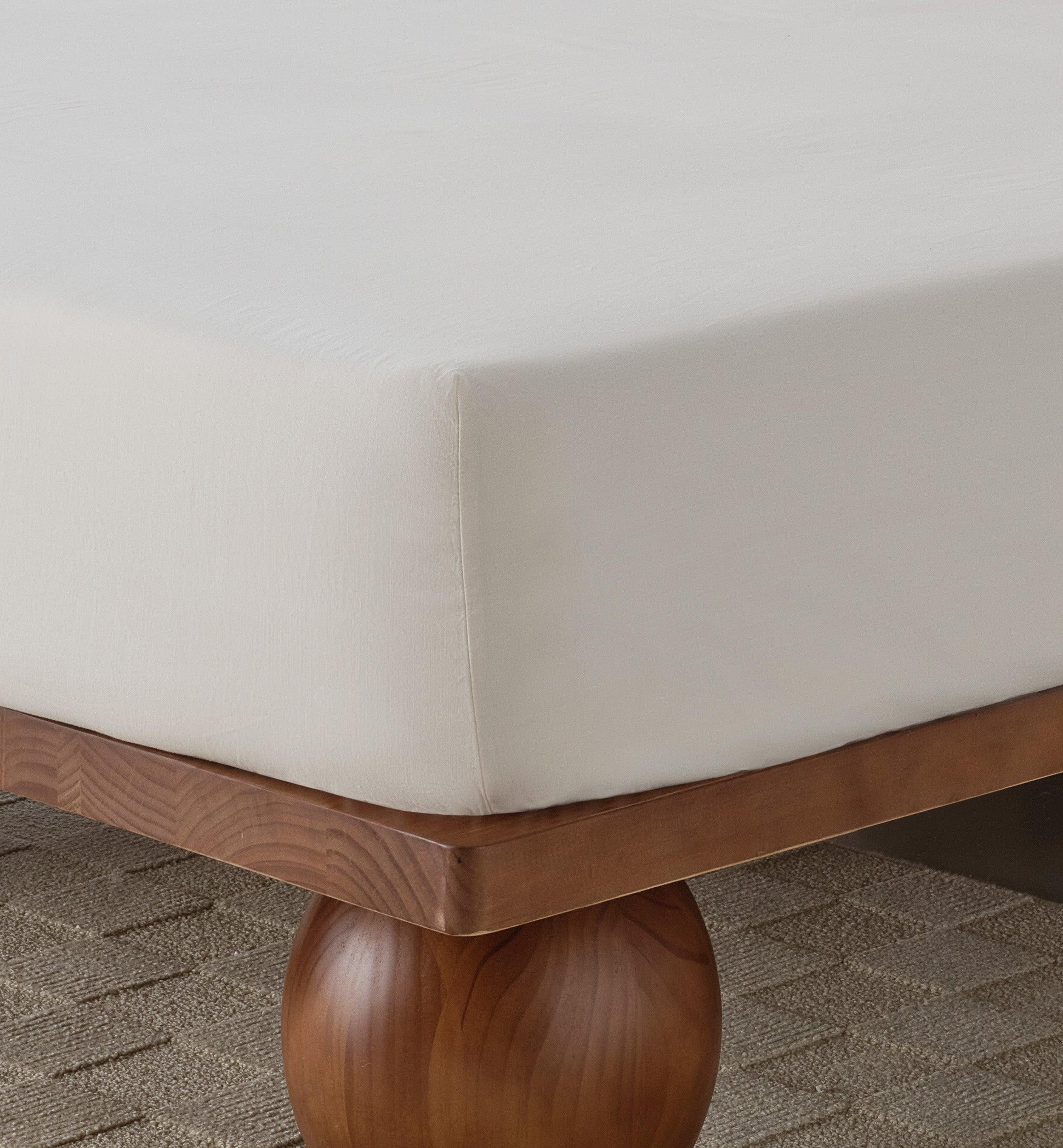 Linen TENCEL™ Lyocell Fitted Sheet - Double Stitch By Bedsure