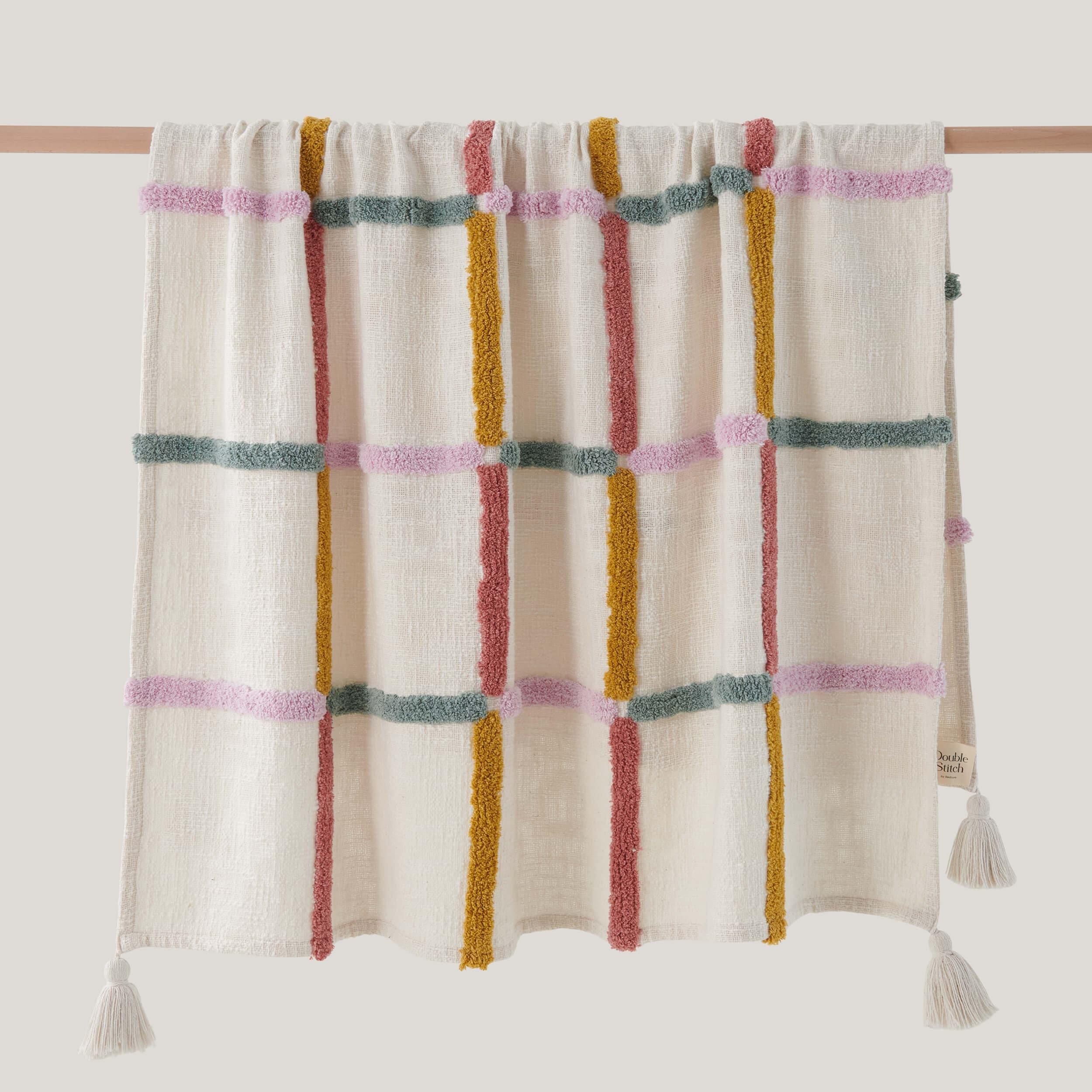 Tufted Boho Cotton Throw Blanket - Double Stitch By Bedsure