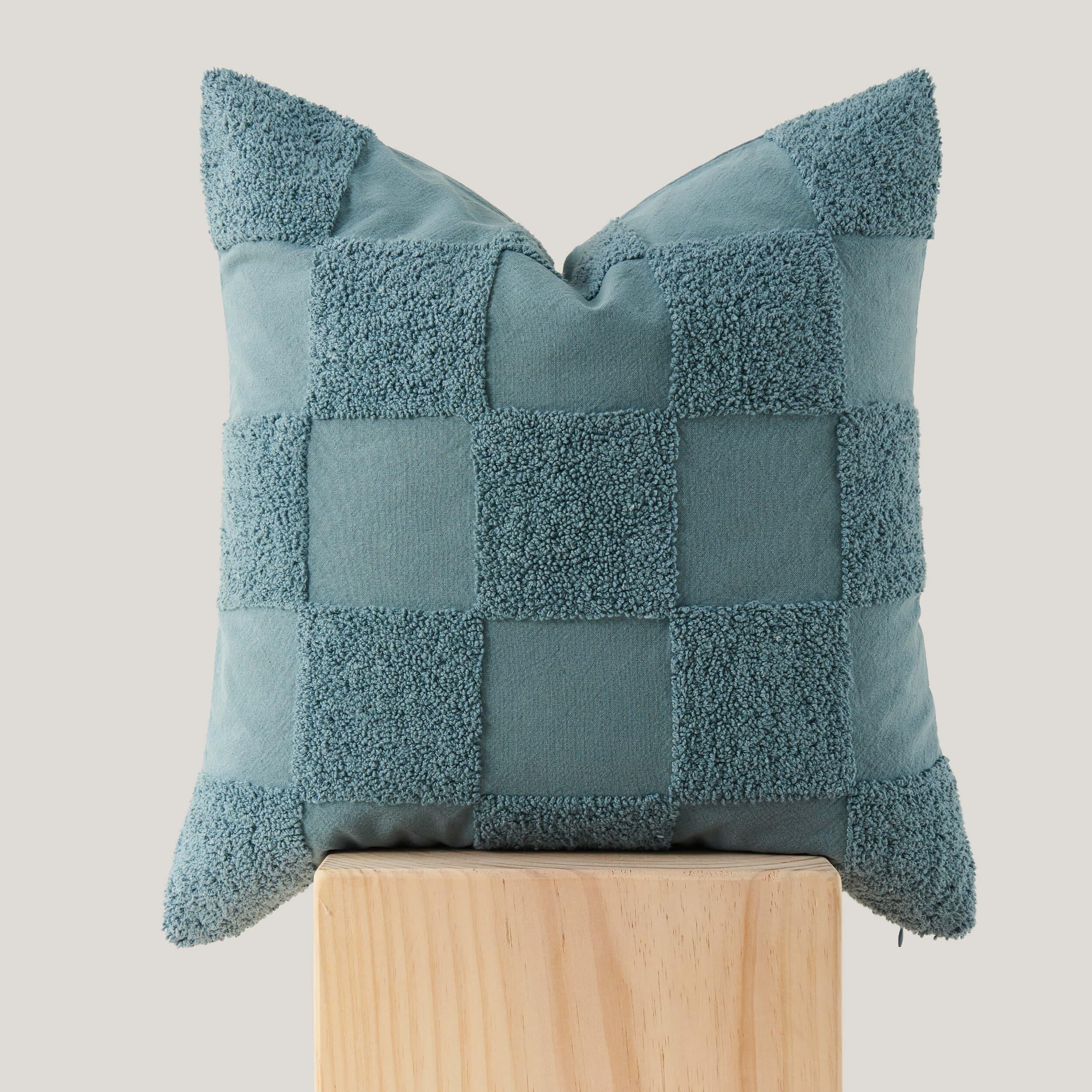 Tufted Checkered Cotton Throw Pillow Cover - Double Stitch By Bedsure