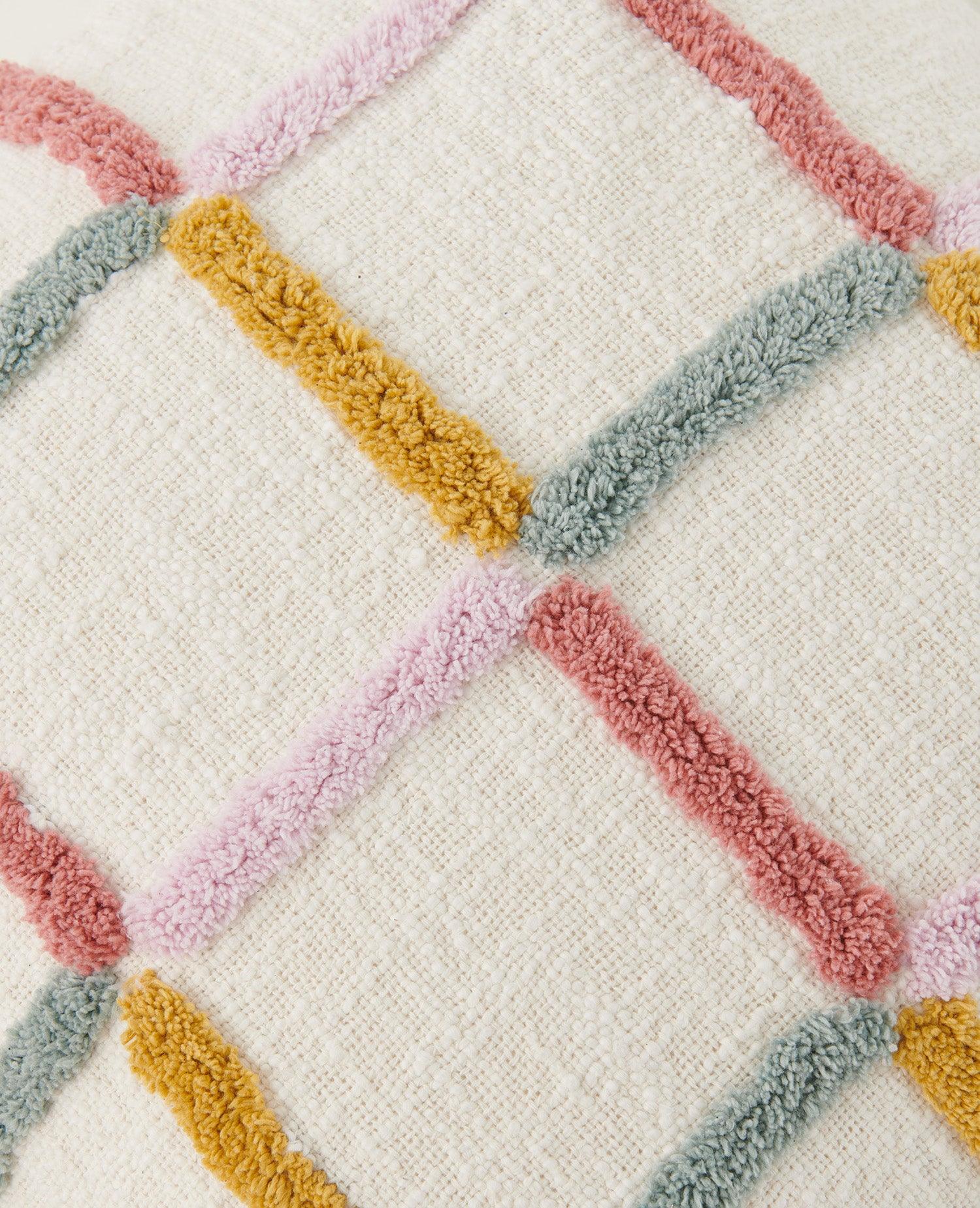 Tufted Checkered Cotton Throw Pillow Cover - Double Stitch By Bedsure