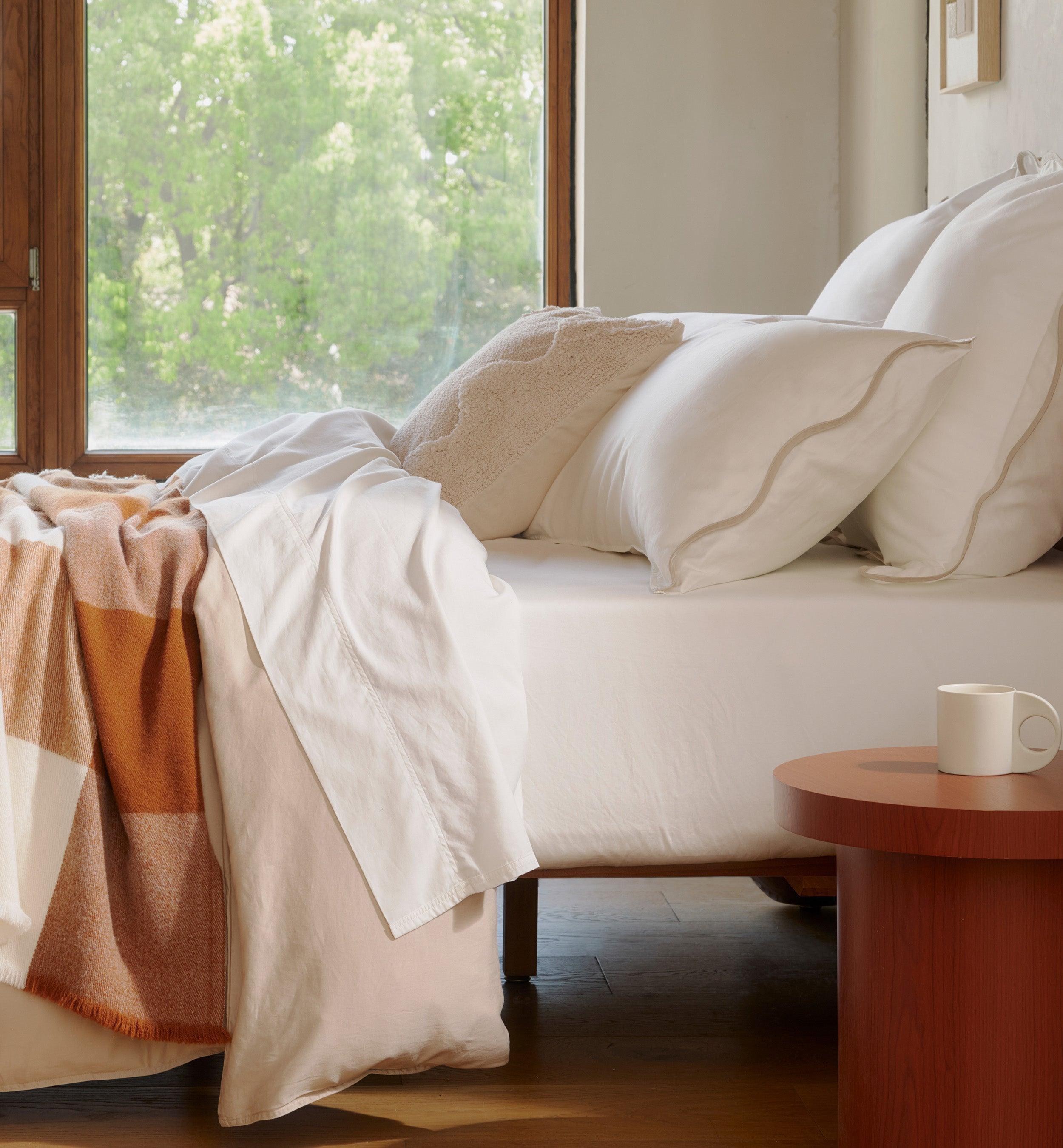 Cotton TENCEL™ Scalloped Pillowcases - Double Stitch By Bedsure