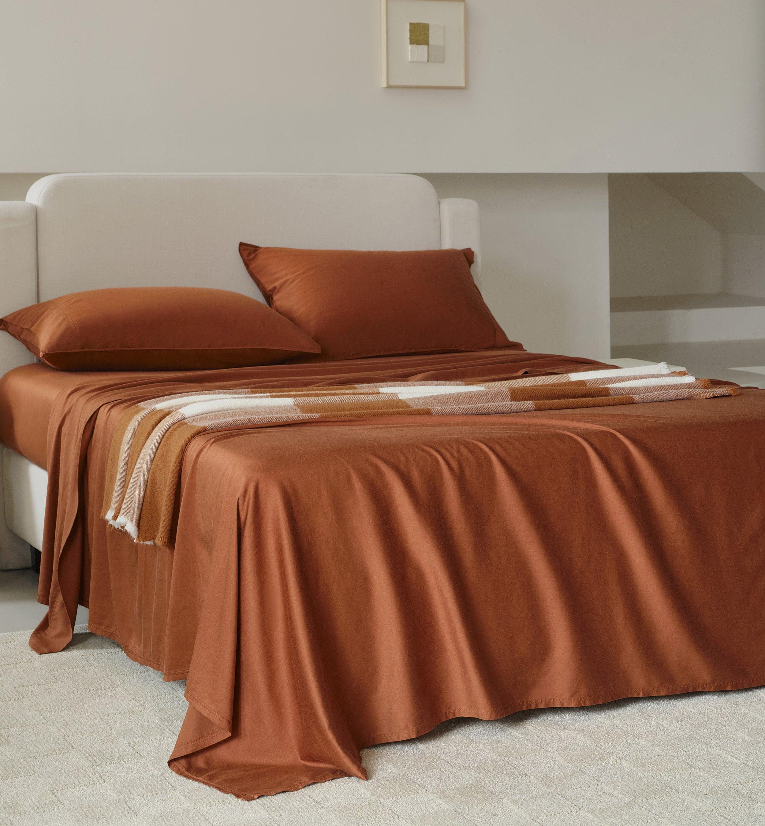 Cotton TENCEL™ Sateen Sheet Set - Double Stitch By Bedsure