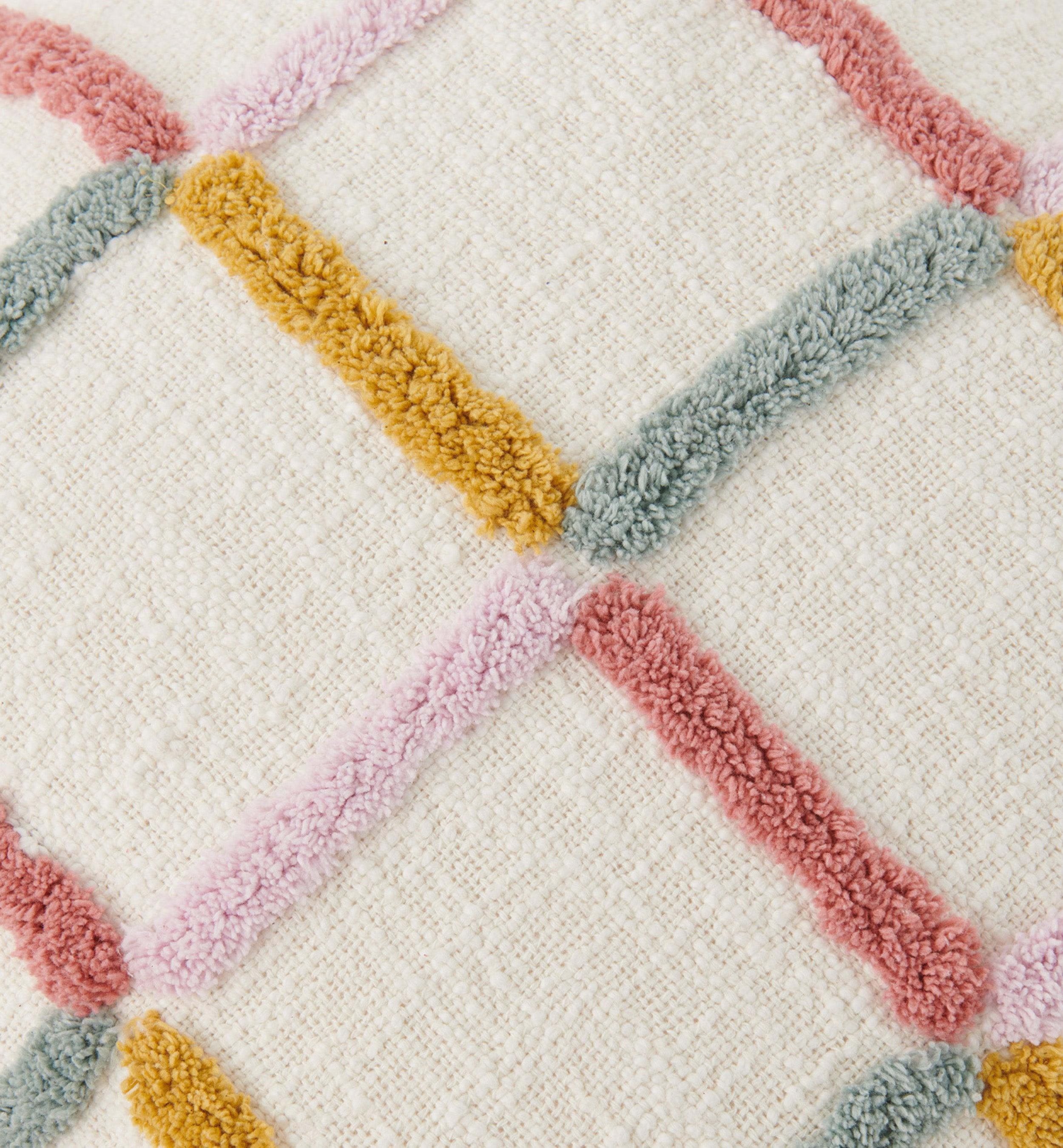 Tufted Checkered Cotton Throw Pillow Cover - Double Stitch By Bedsure