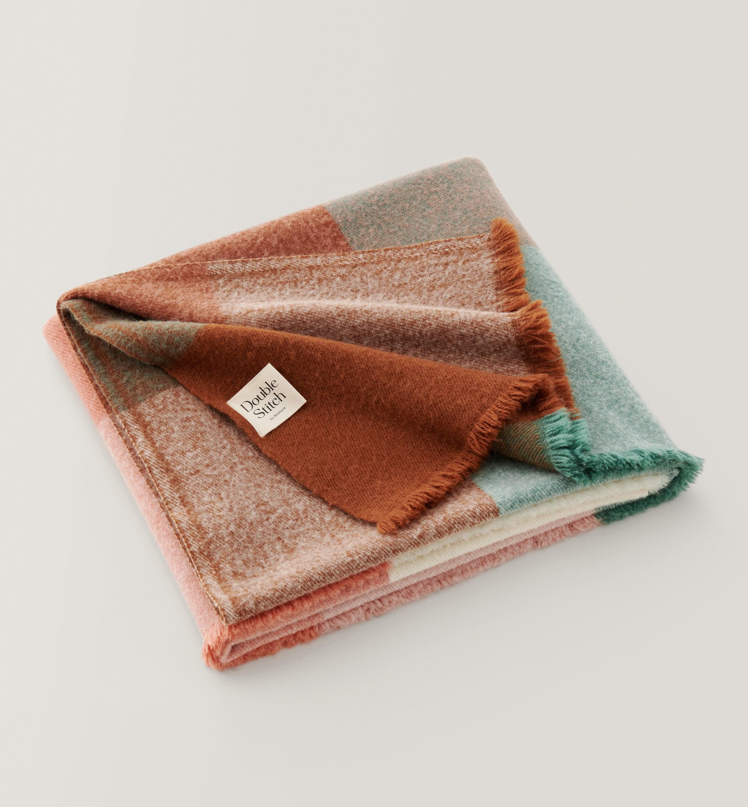 Alpaca-Wool Plaid Throw Blanket - Double Stitch By Bedsure