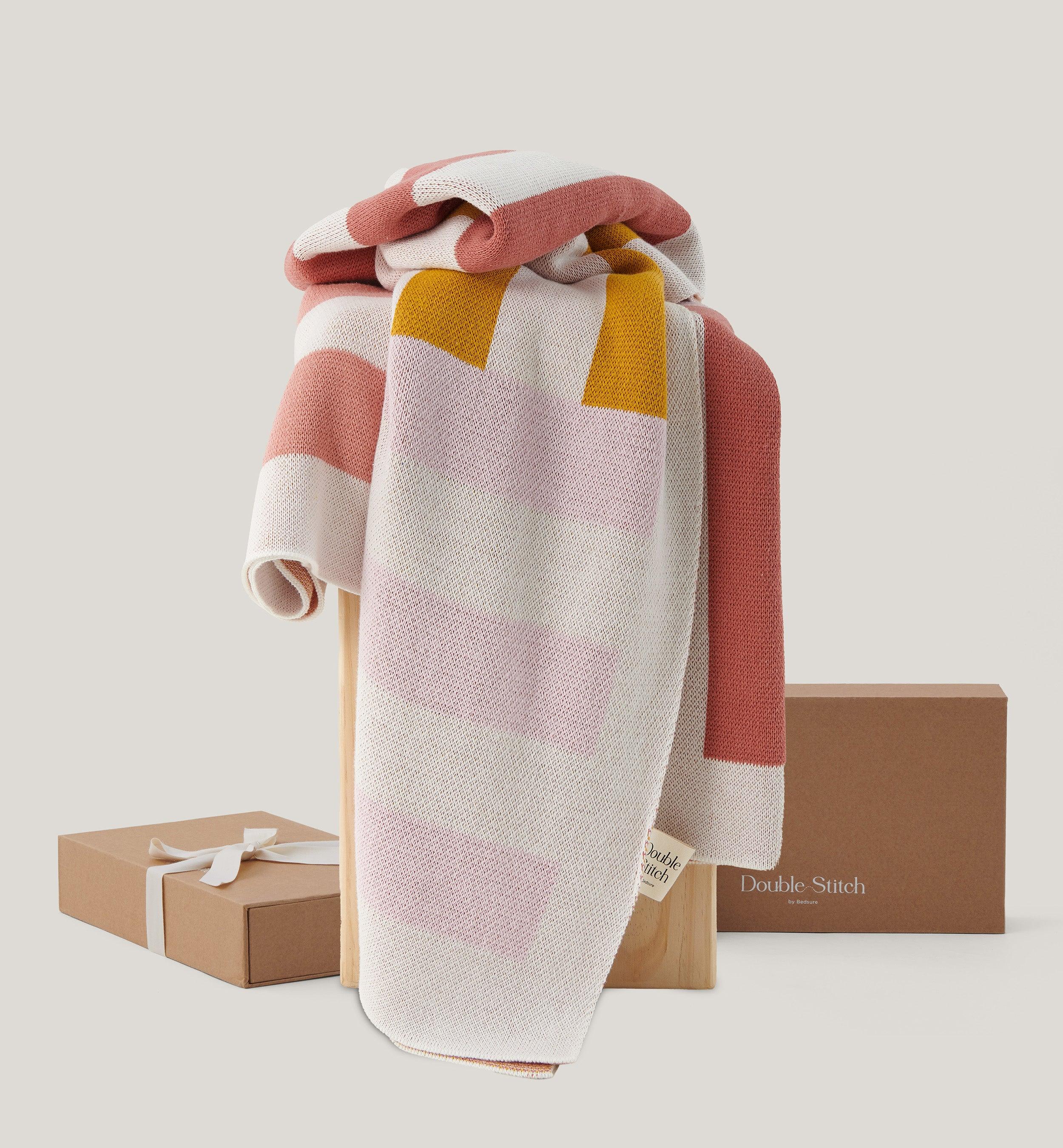 Intarsia Knit Throw Blanket - Double Stitch By Bedsure
