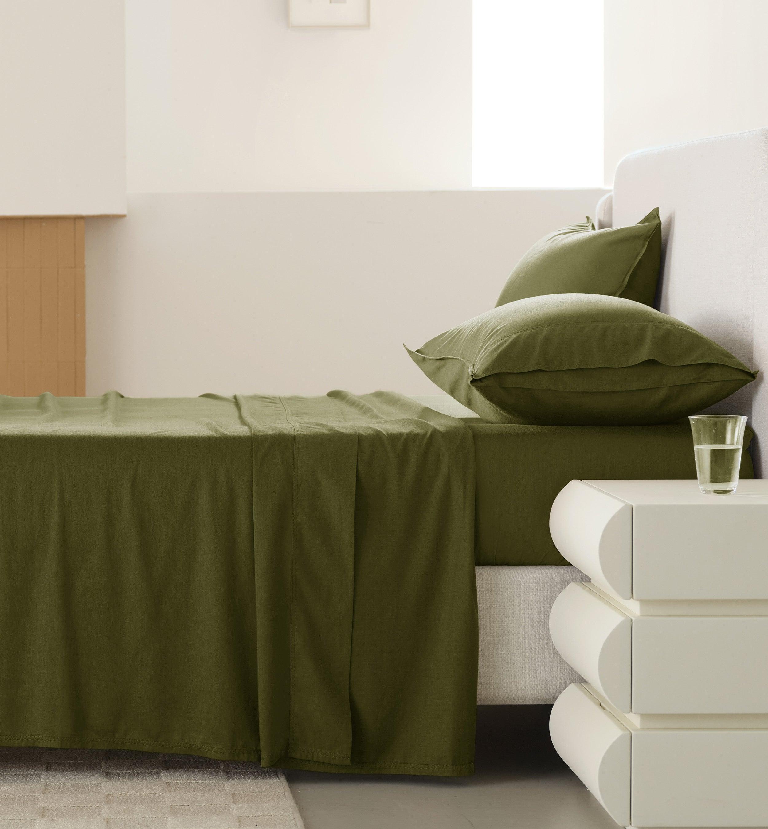 Cotton TENCEL™ Sateen Sheet Set - Double Stitch By Bedsure