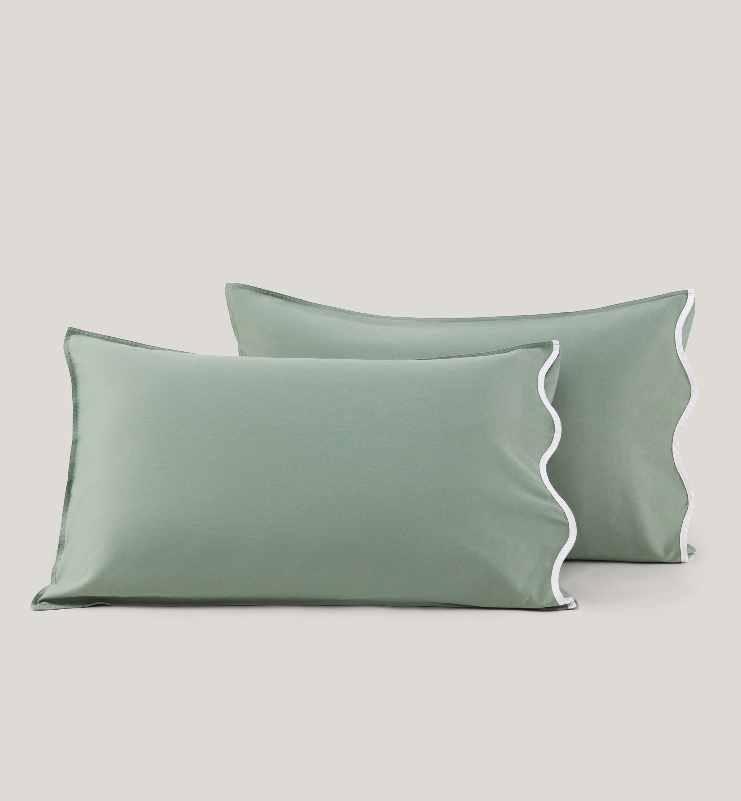 Cotton TENCEL™ Scalloped Pillowcases - Double Stitch By Bedsure