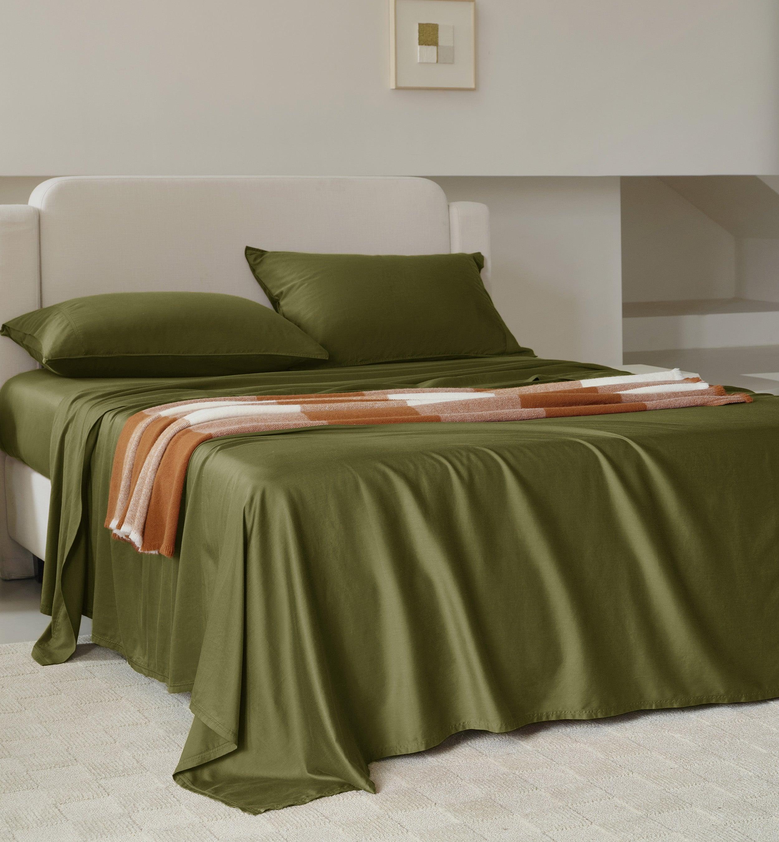 Cotton TENCEL™ Sateen Sheet Set - Double Stitch By Bedsure