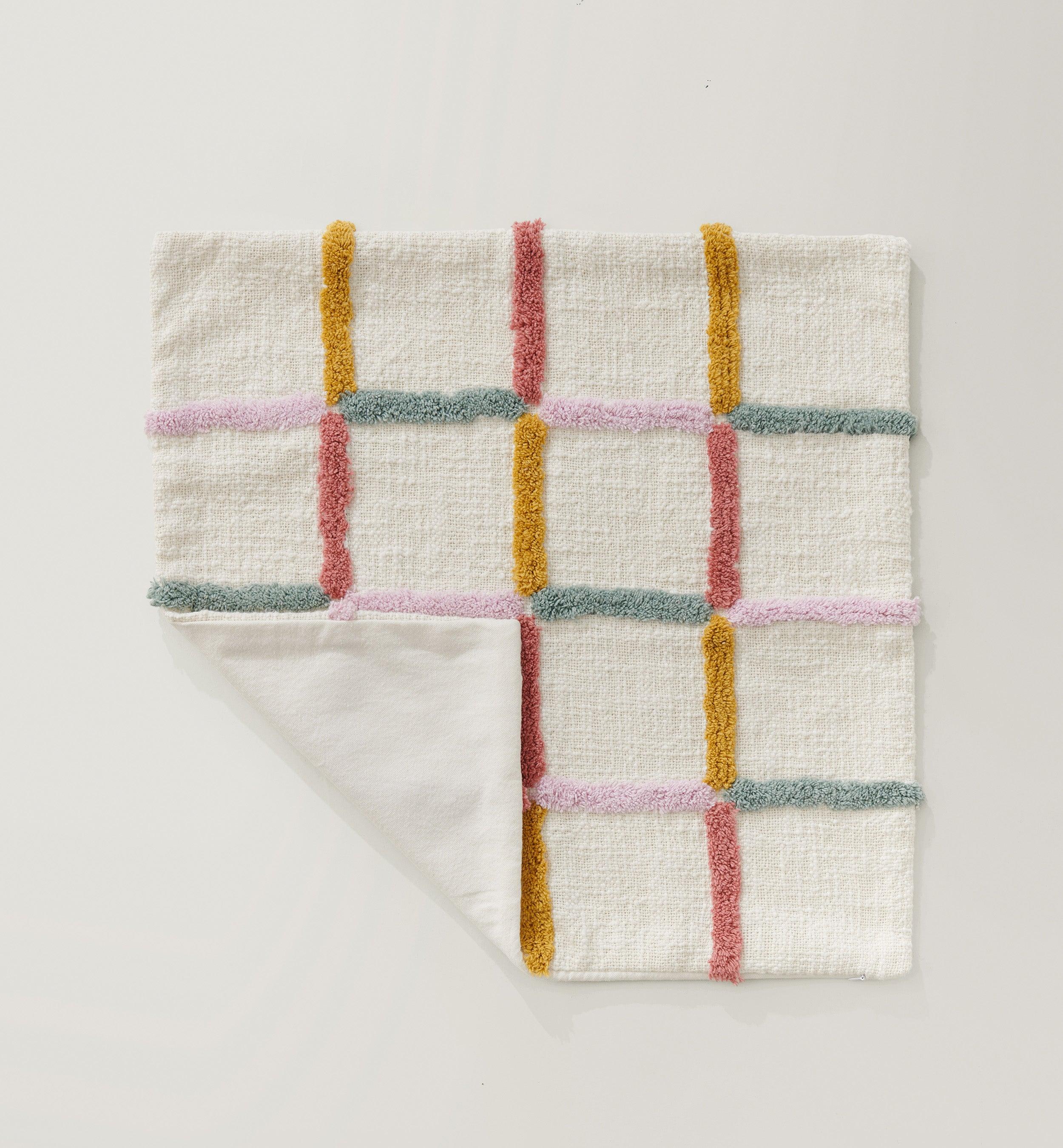 Tufted Checkered Cotton Throw Pillow Cover - Double Stitch By Bedsure