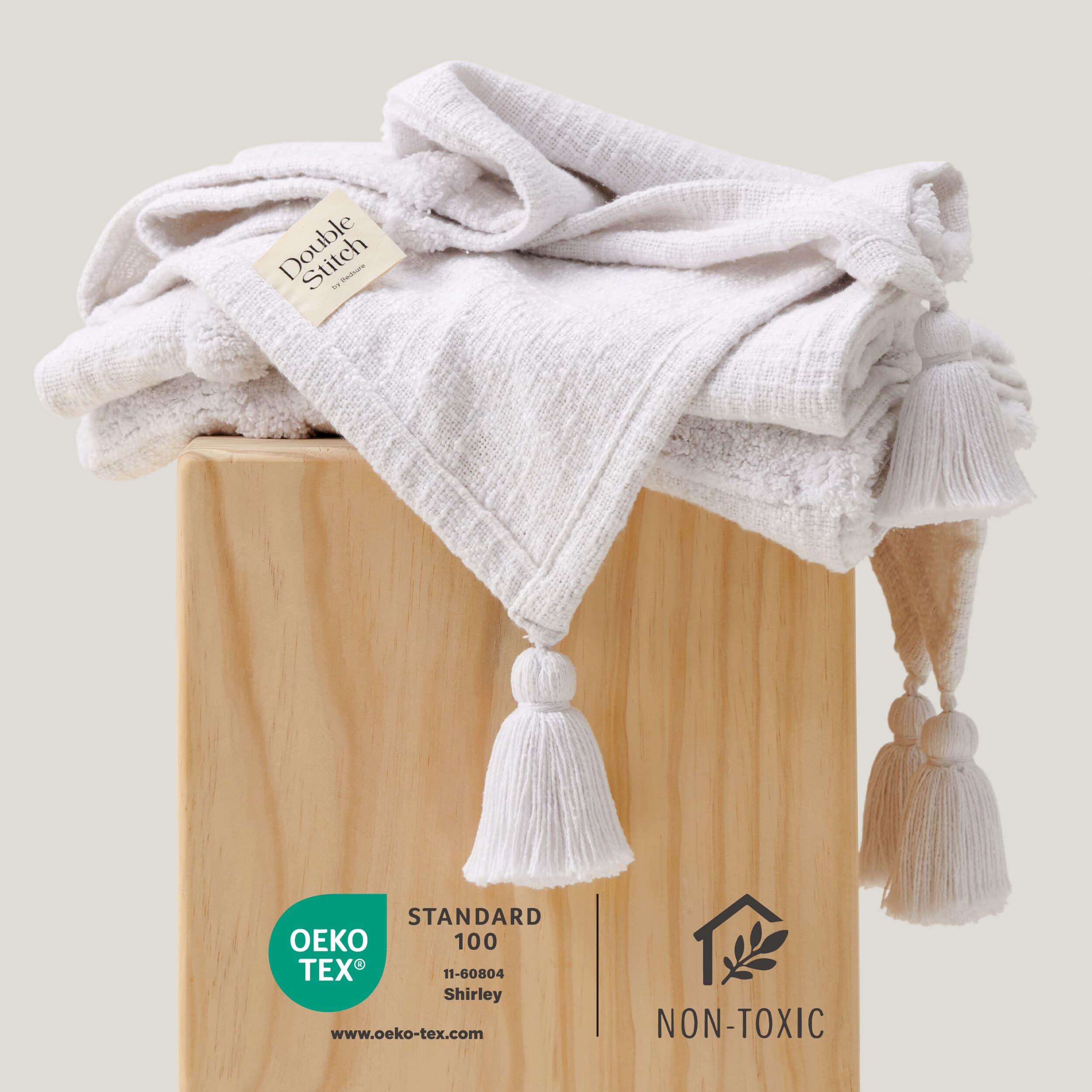 Tufted Boho Cotton Throw Blanket - Double Stitch By Bedsure
