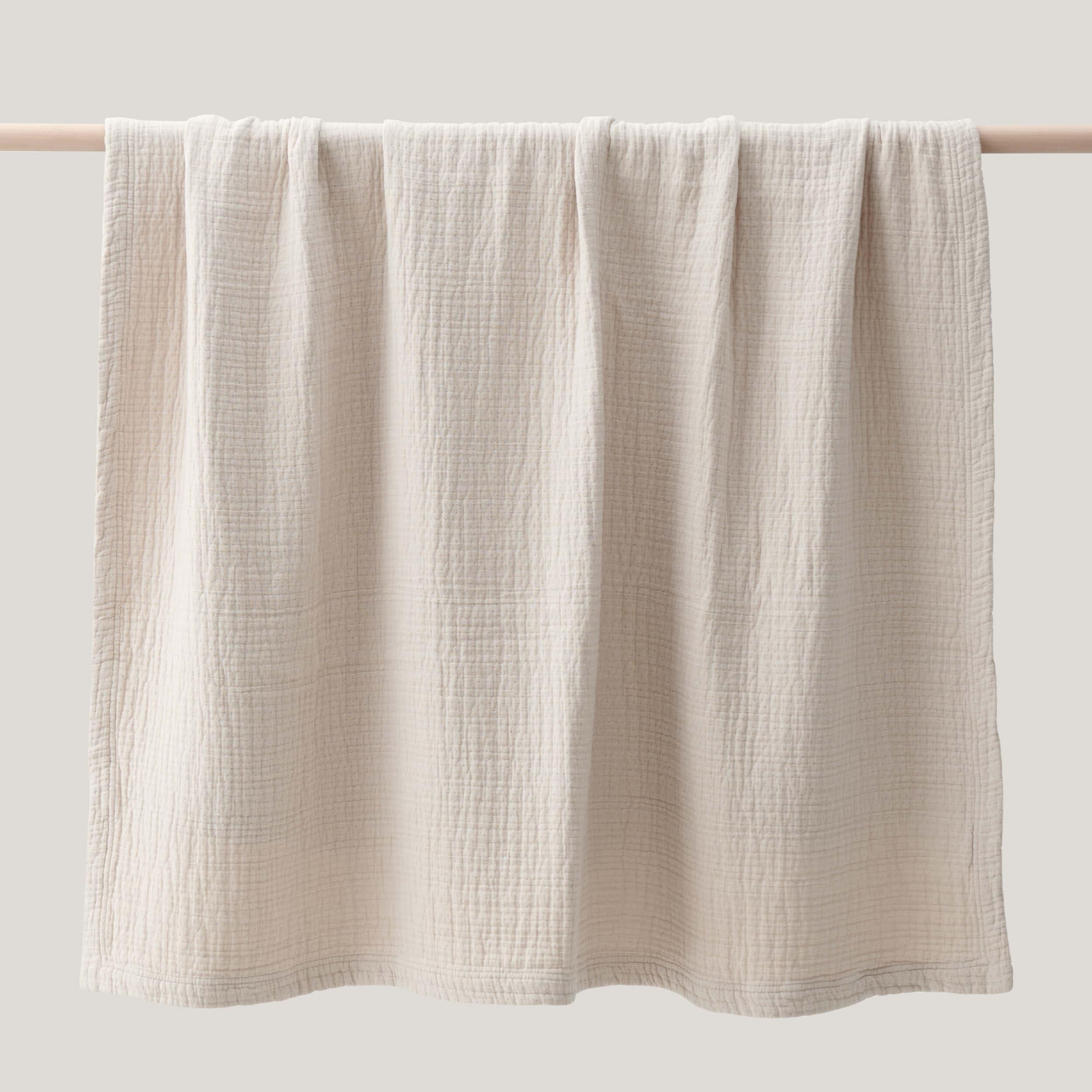 Linen Cotton Throw Blanket - Double Stitch By Bedsure
