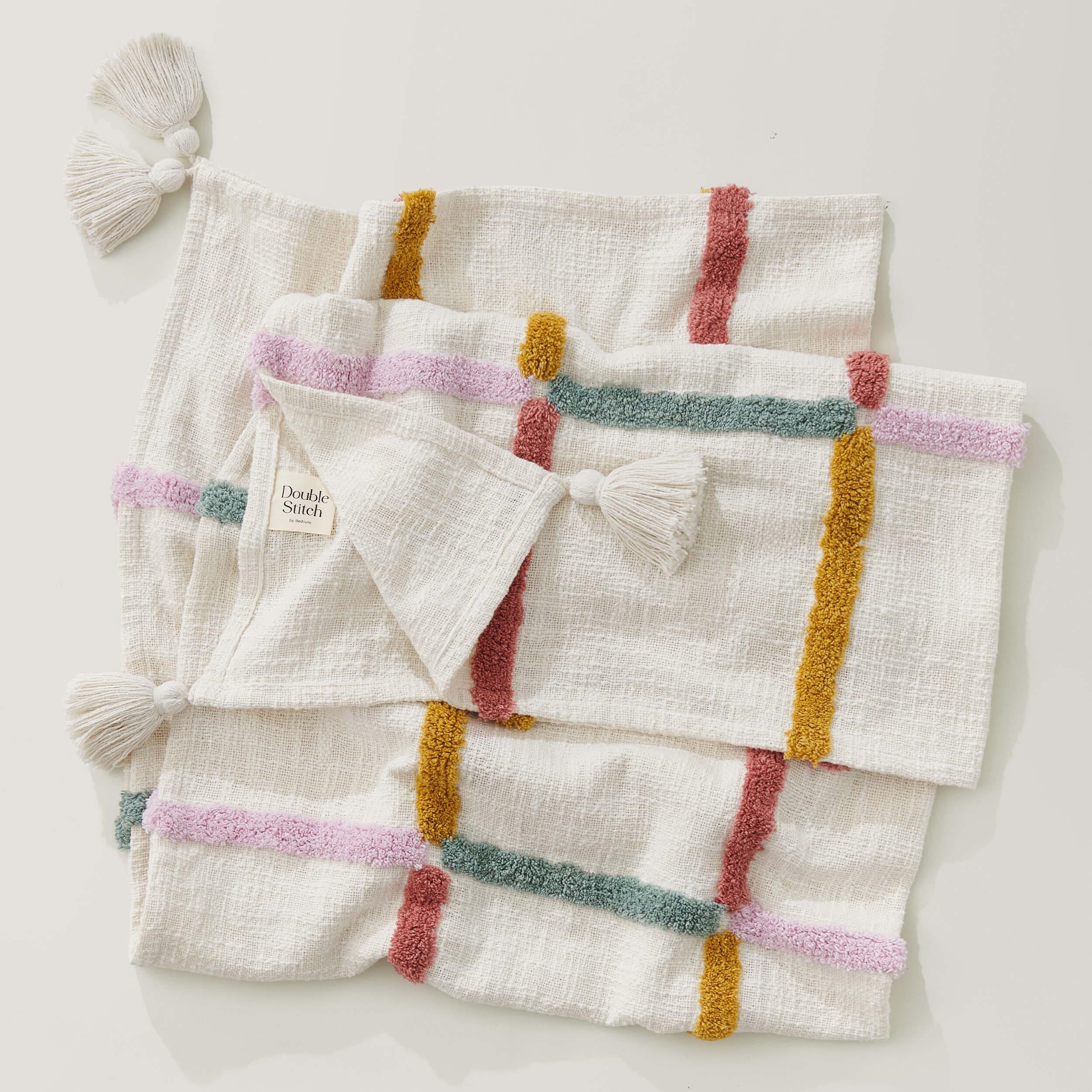 Tufted Boho Cotton Throw Blanket - Double Stitch By Bedsure