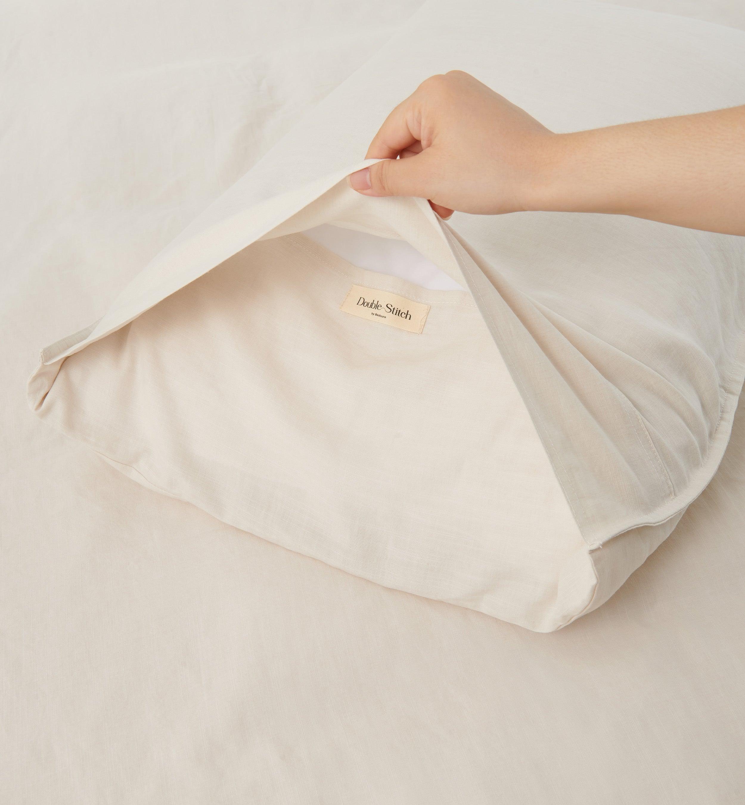 Linen TENCEL™ Lyocell Pillowcases - Double Stitch By Bedsure
