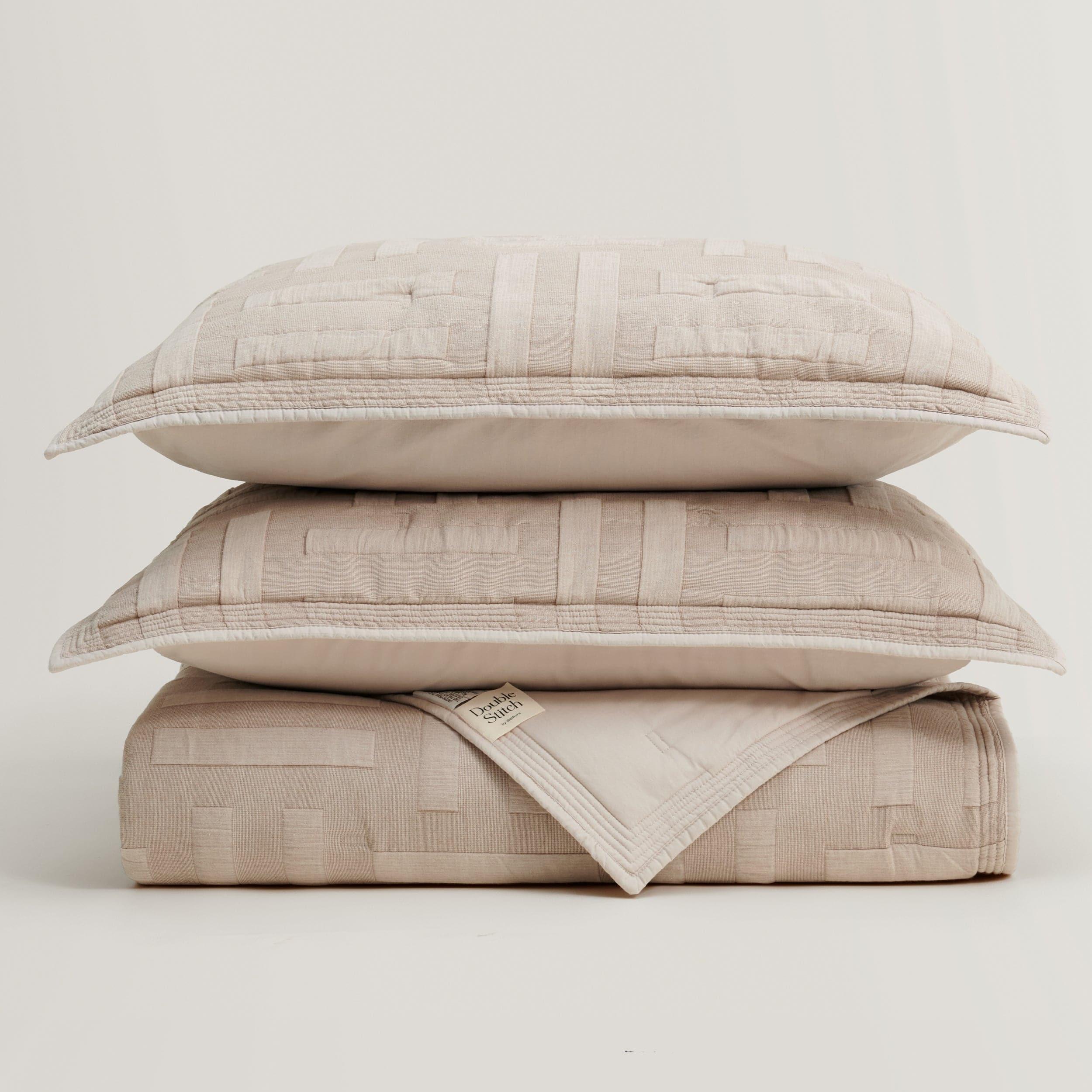 Cotton Jacquard Quilt Set - Double Stitch By Bedsure
