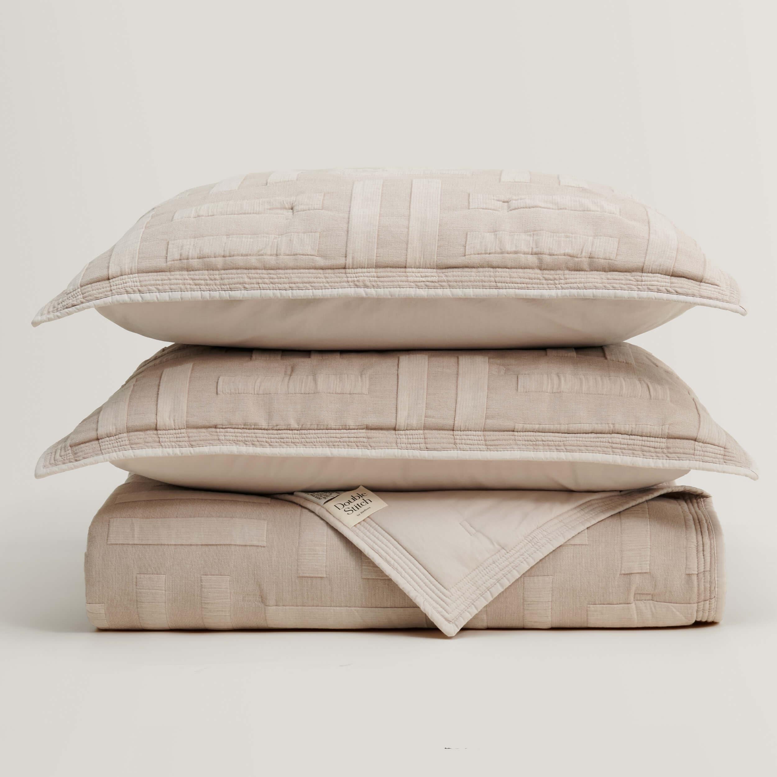 Cotton Jacquard Quilt Set - Double Stitch By Bedsure