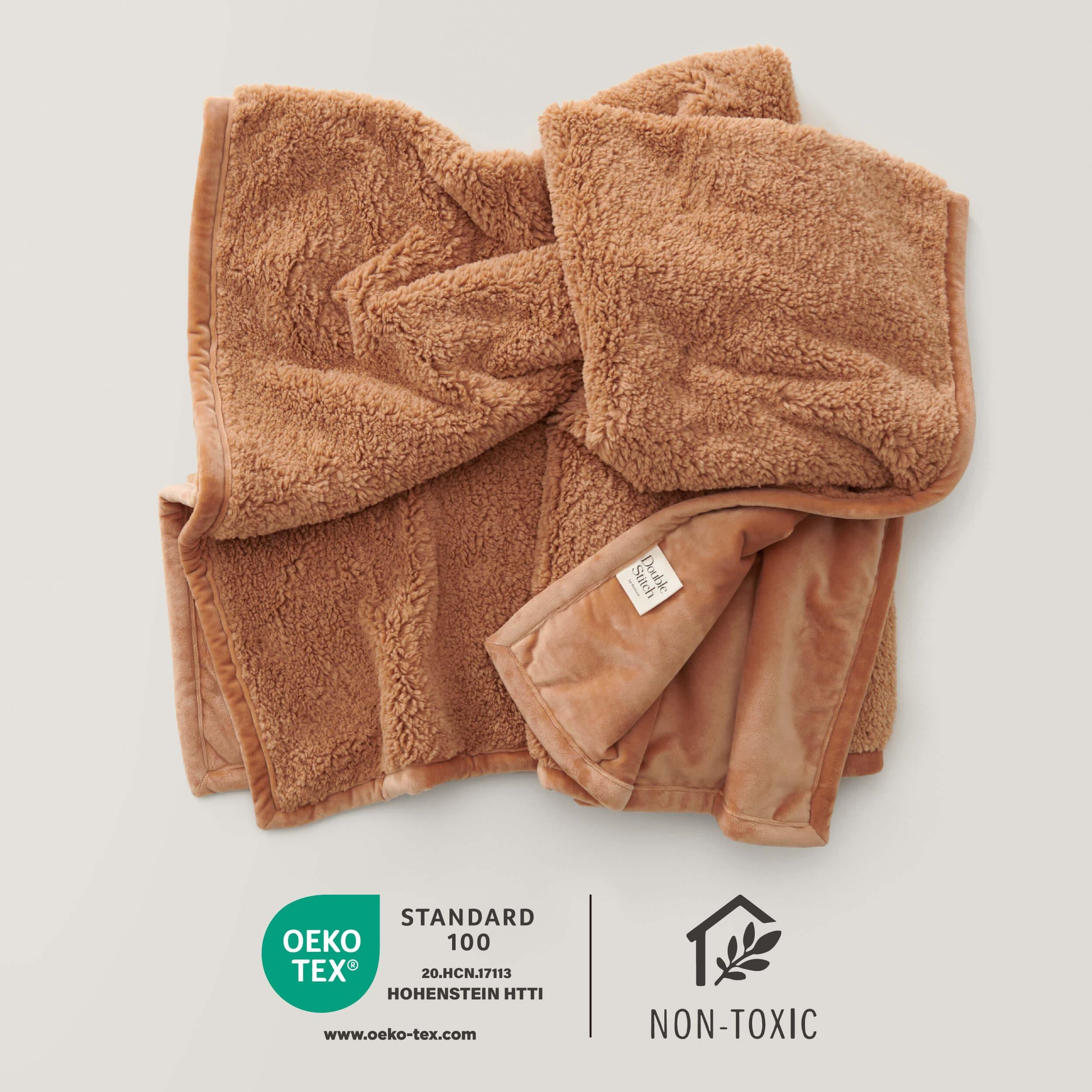 Faux Fur Shearling Throw Blanket - Double Stitch By Bedsure