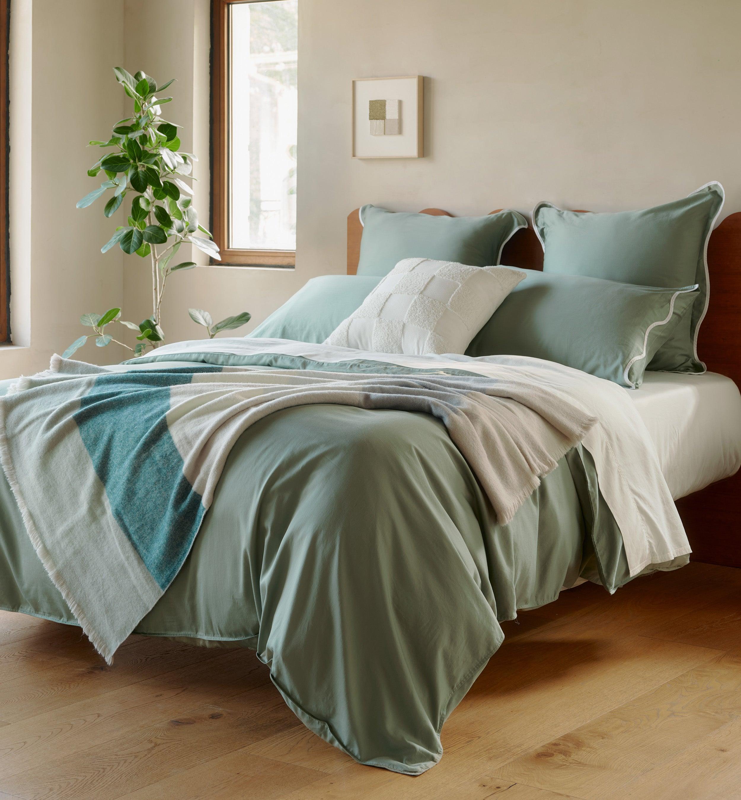 Perfect Blend 6535 Cotton TENCEL™ Scalloped Euro Shams - Double Stitch By Bedsure