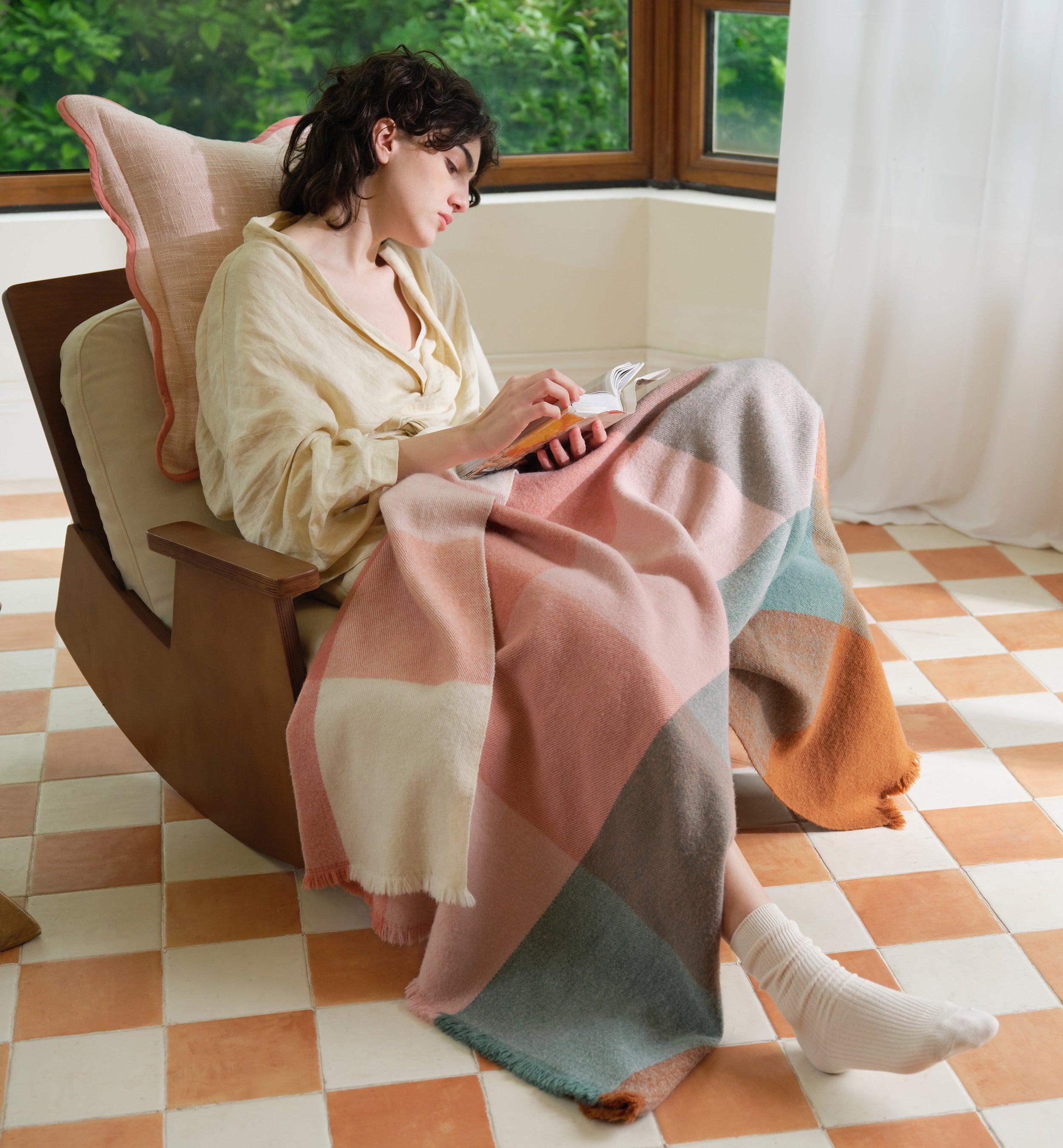 Alpaca-Wool Plaid Throw Blanket - Double Stitch By Bedsure