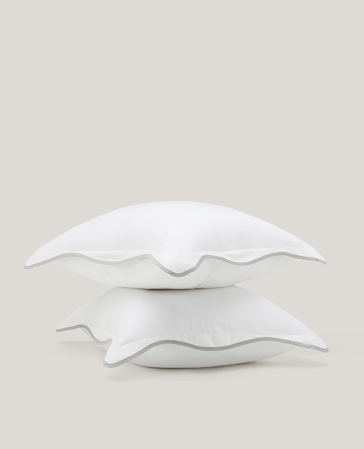 Perfect Blend 6535 Cotton TENCEL™ Scalloped Euro Shams - Double Stitch By Bedsure