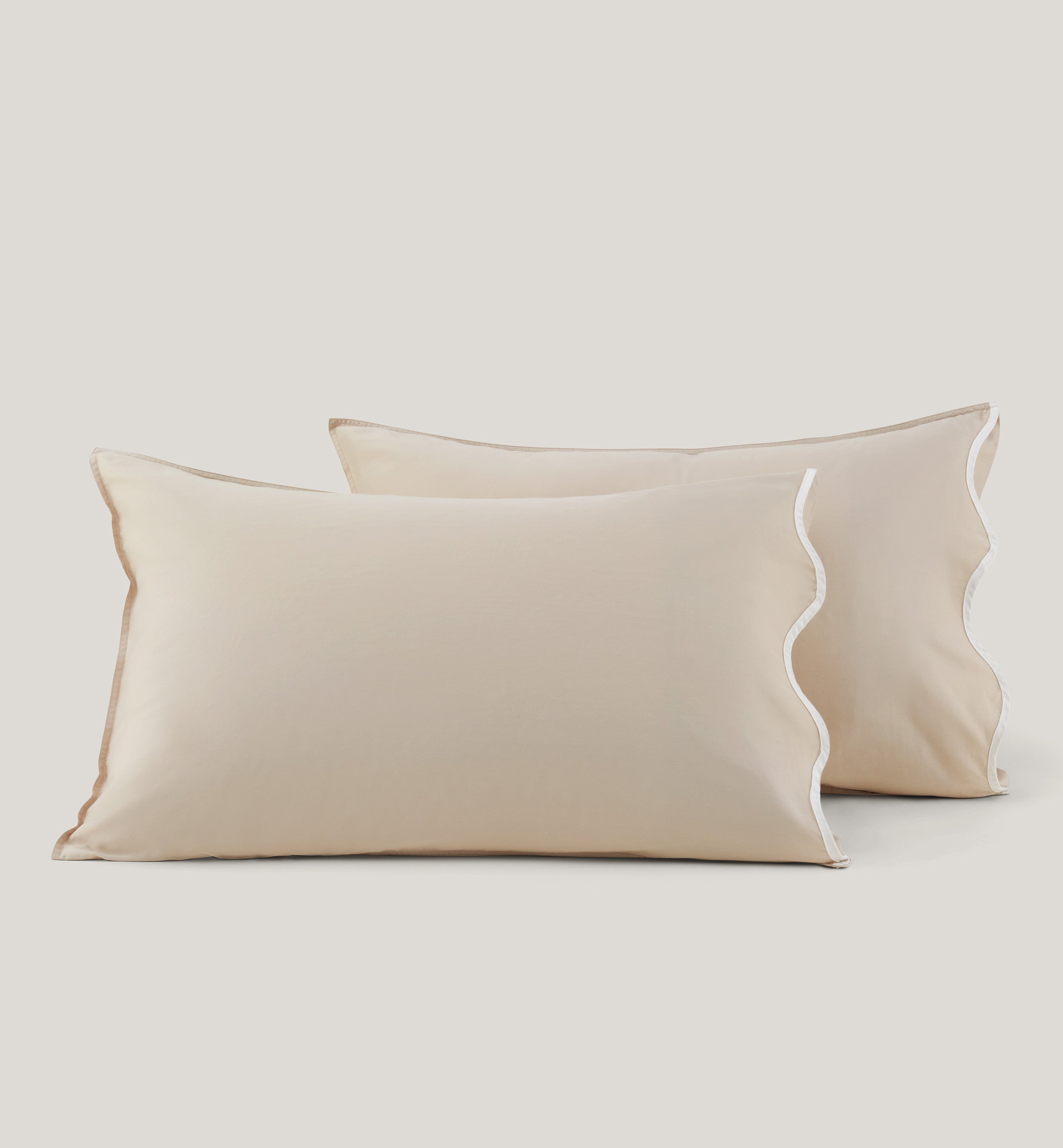 Cotton TENCEL™ Scalloped Pillowcases - Double Stitch By Bedsure
