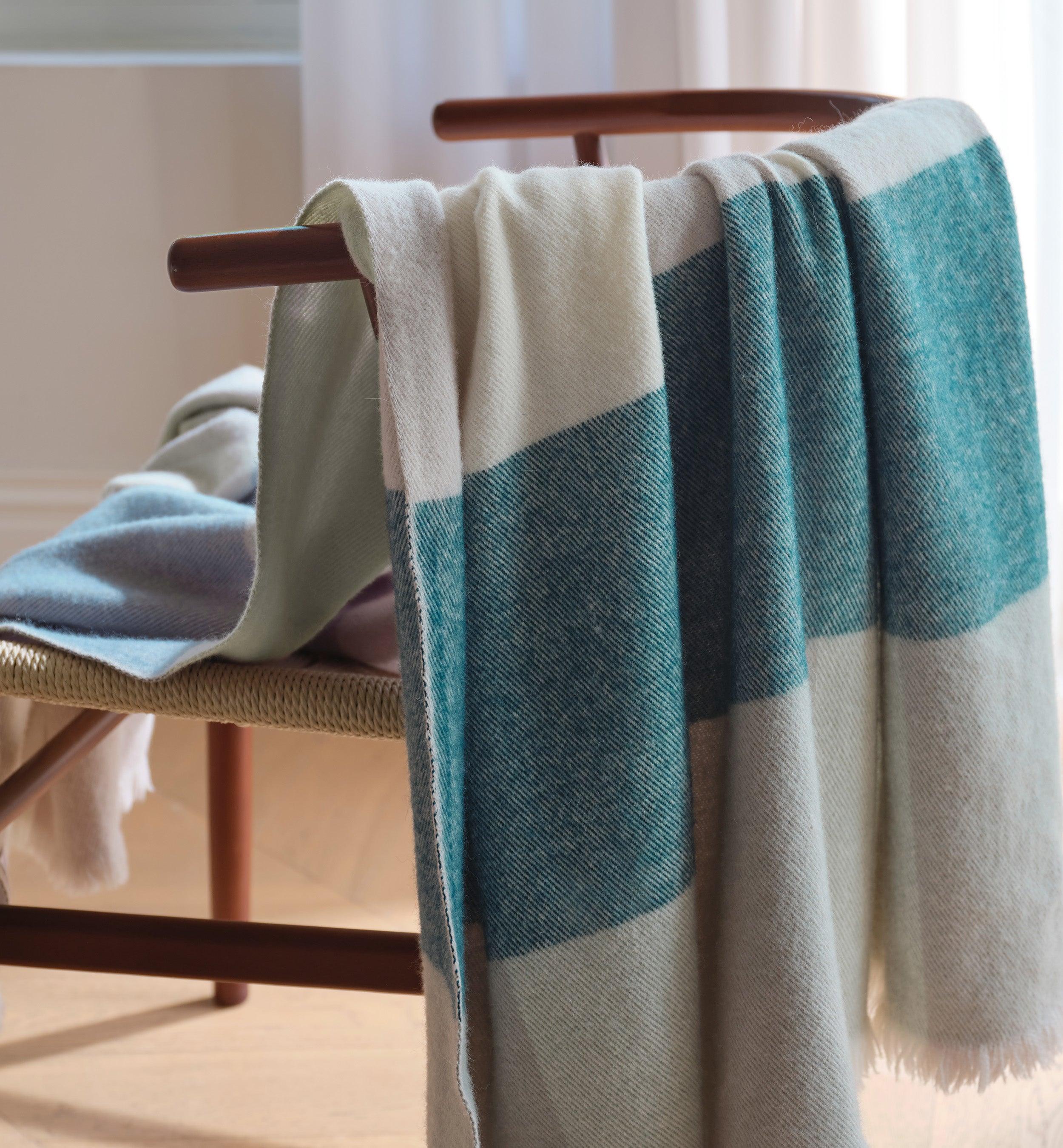 Alpaca-Wool Plaid Throw Blanket - Double Stitch By Bedsure