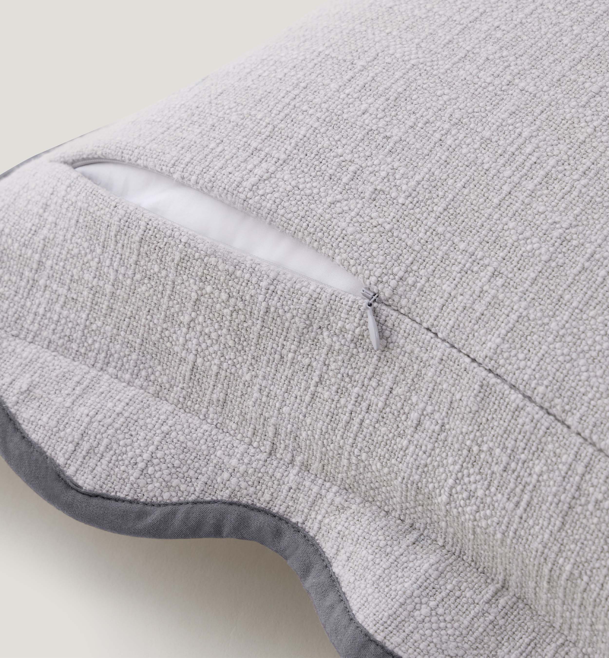 Cotton Scalloped Throw Pillow Cover