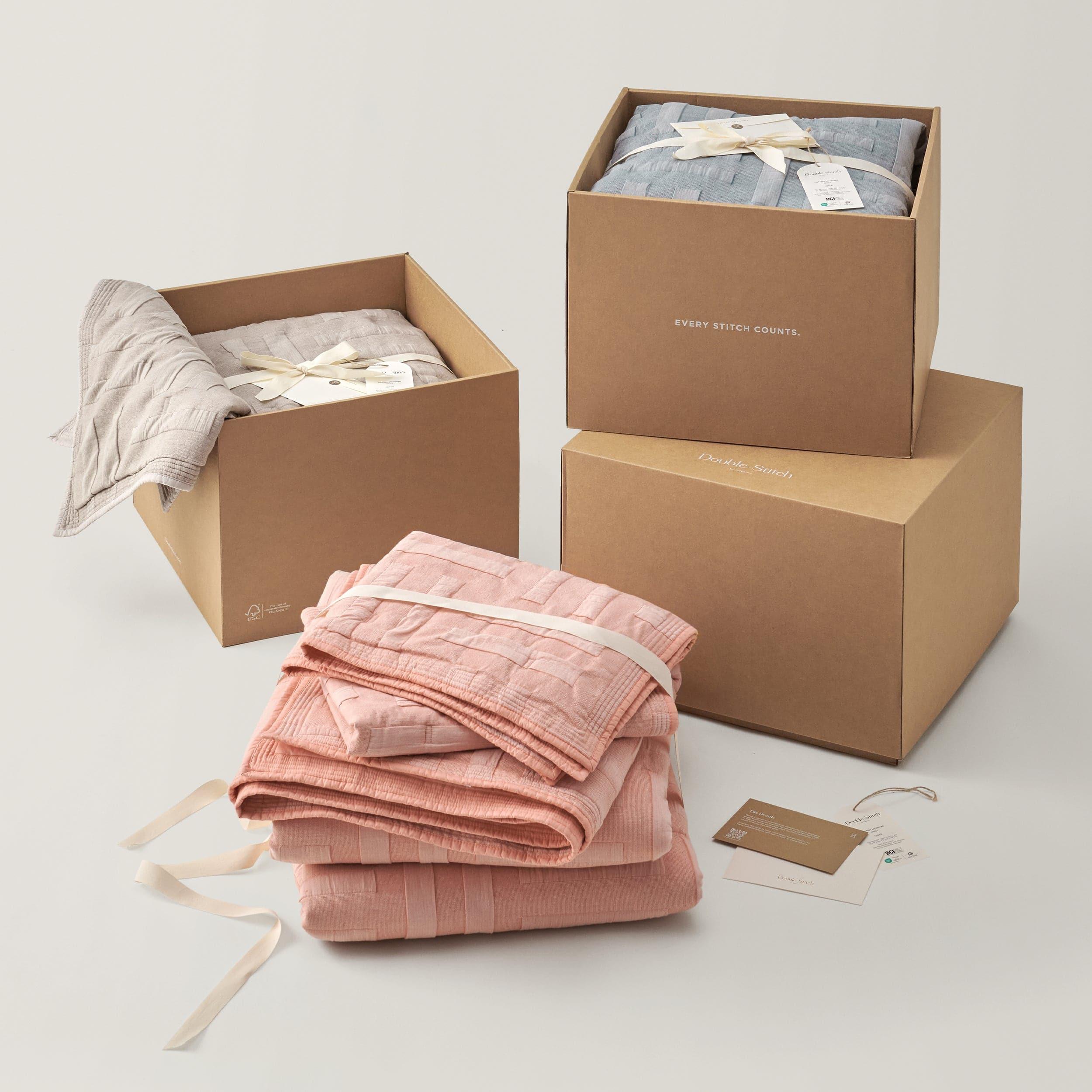 Cotton Jacquard Quilt Set - Double Stitch By Bedsure