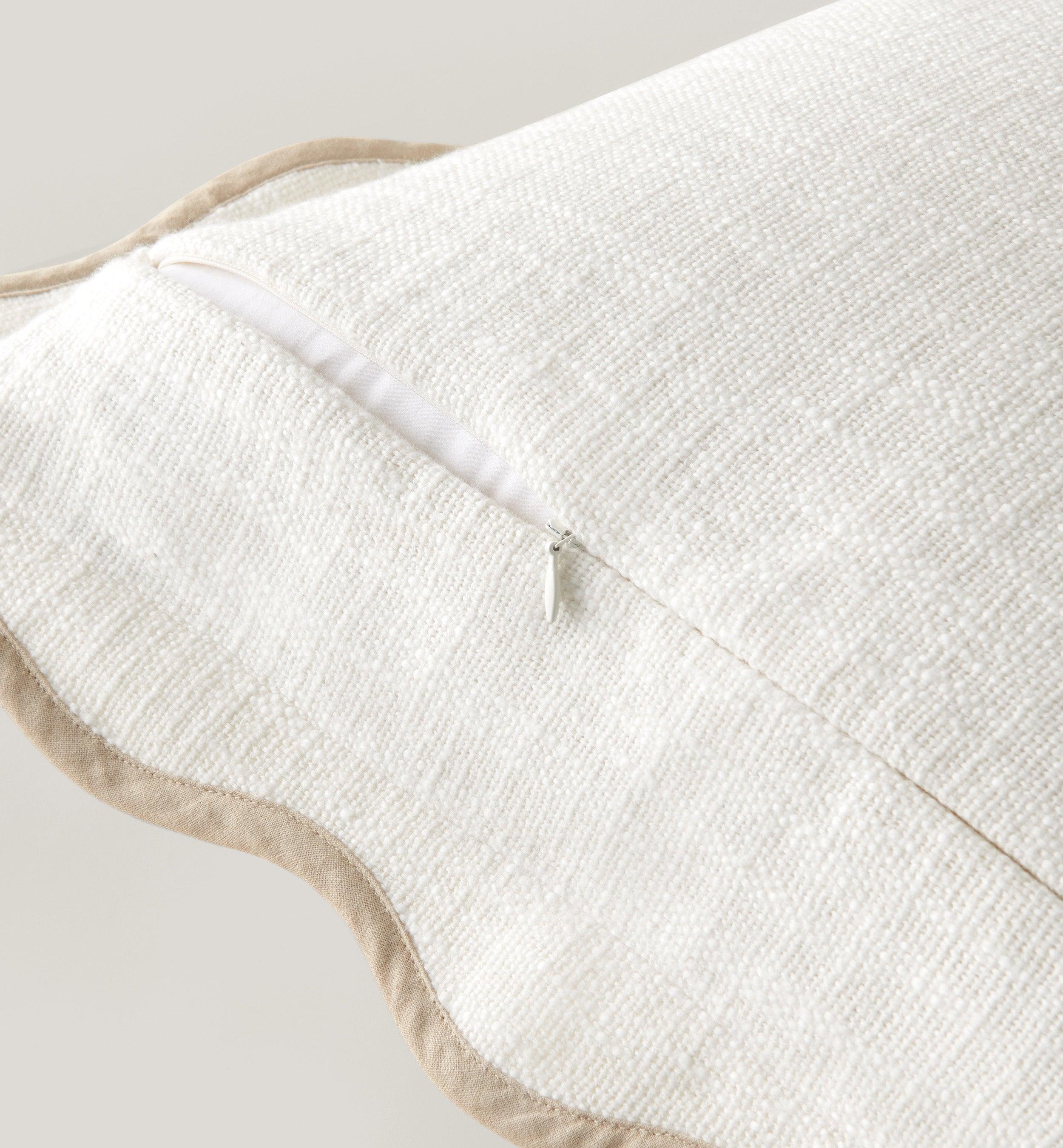 Cotton Scalloped Throw Pillow Cover - Double Stitch By Bedsure