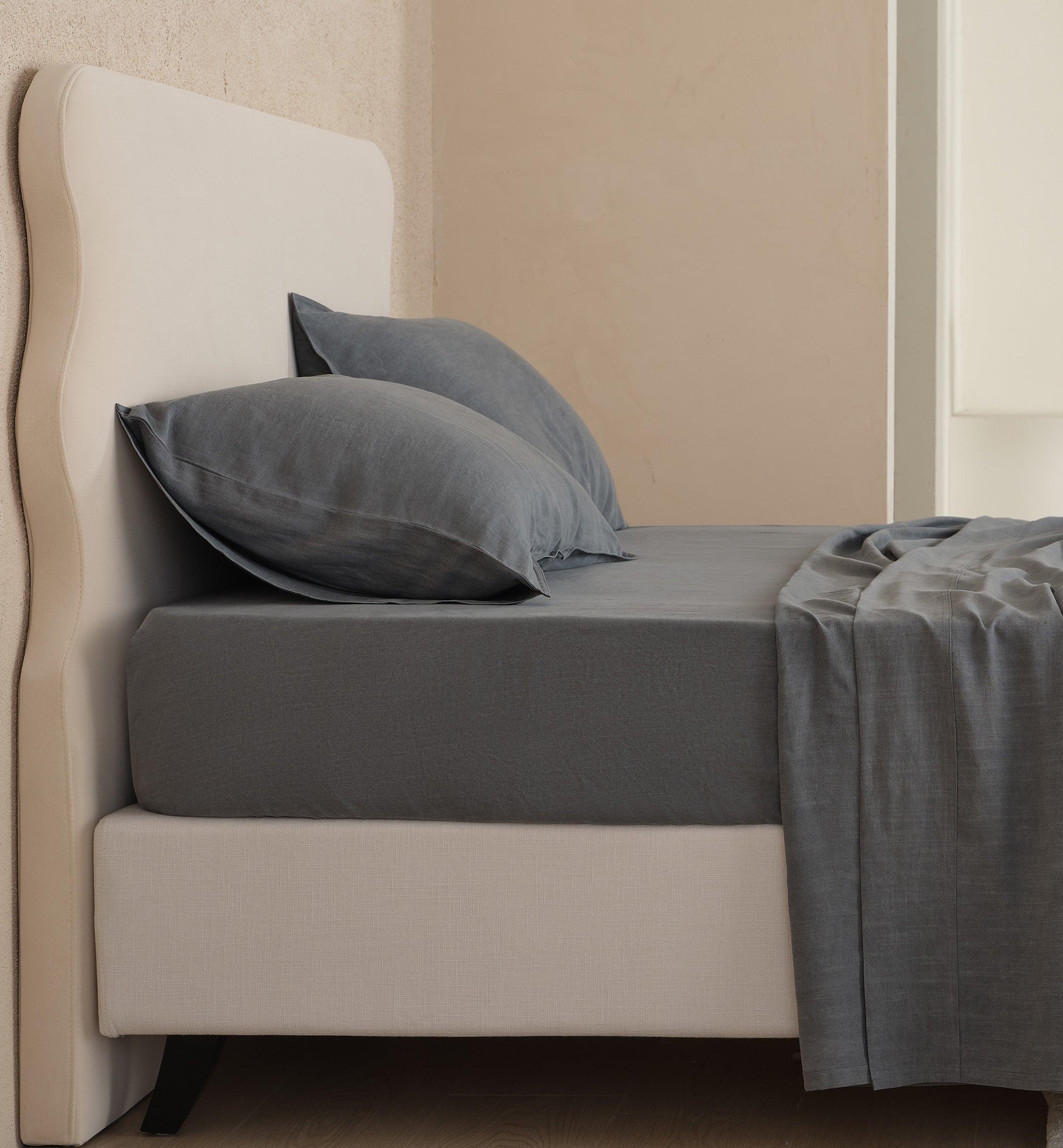 Linen TENCEL™ Lyocell Fitted Sheet - Double Stitch By Bedsure