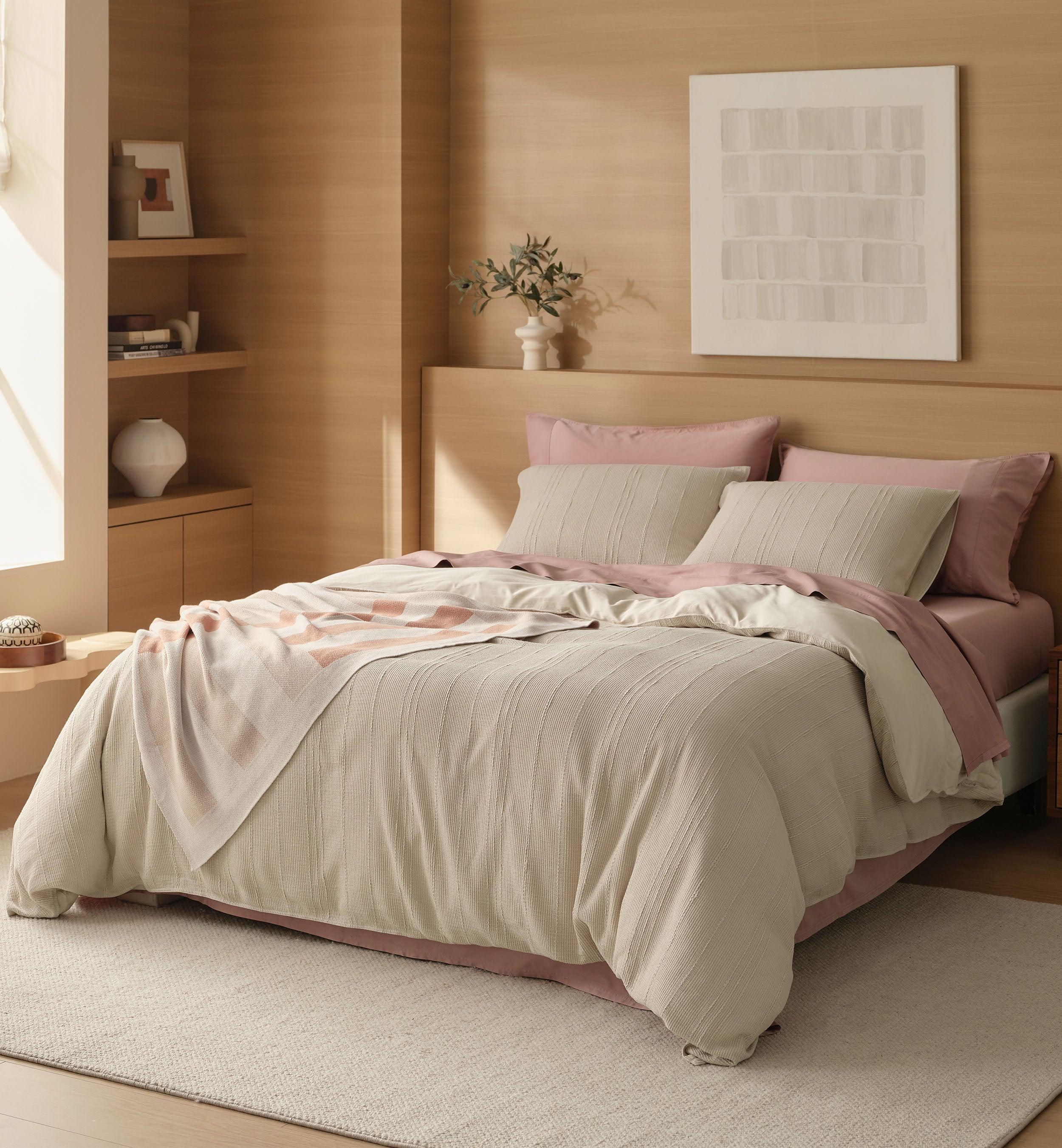 Striped Cotton TENCEL™ Lyocell Duvet Cover Set