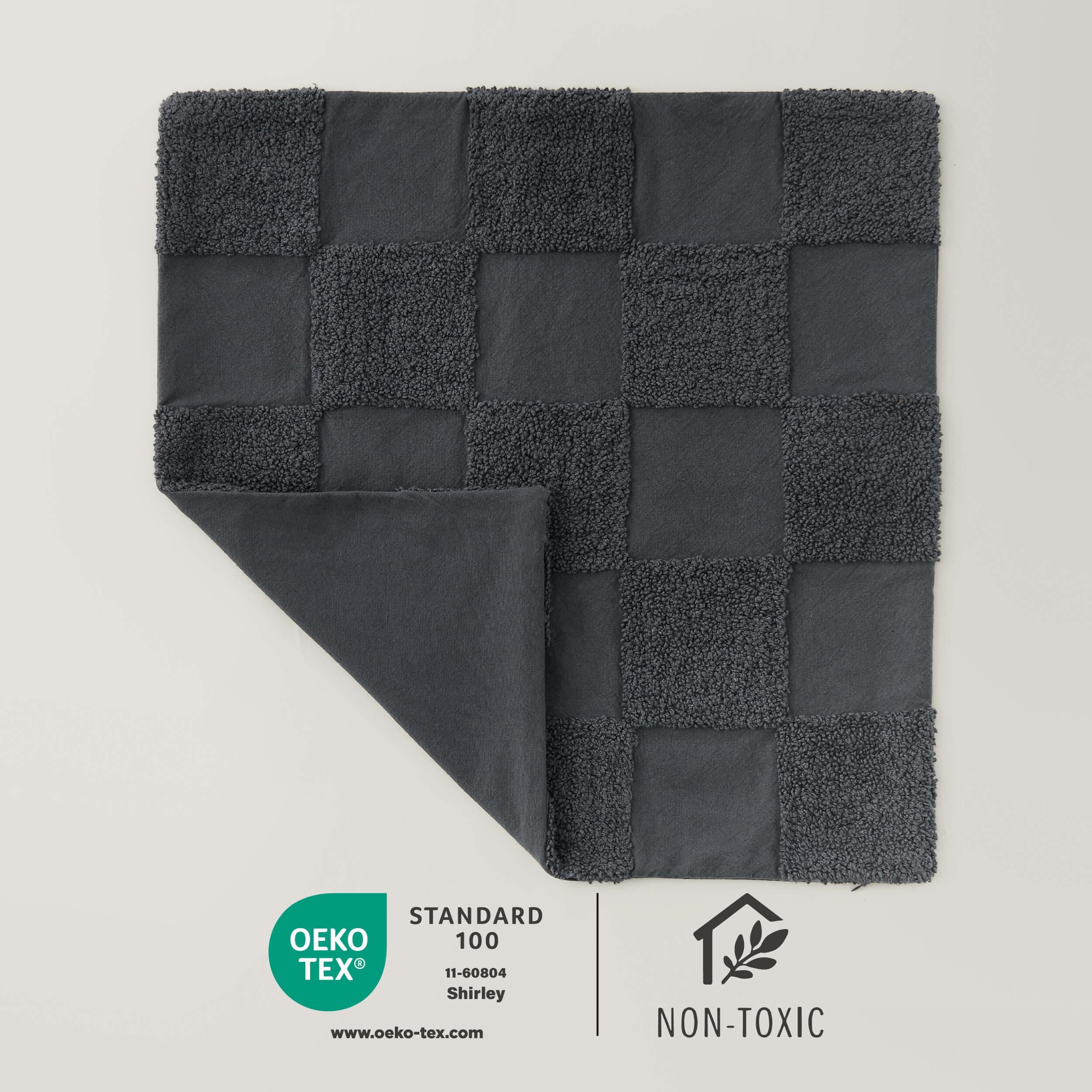 Tufted Checkered Cotton Throw Pillow Cover - Double Stitch By Bedsure